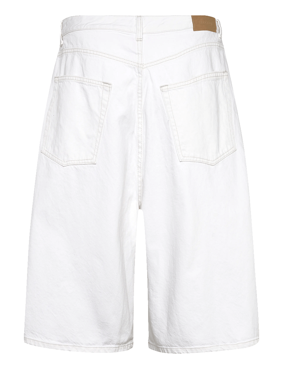 Weekday - Void Mid Rise Loose Long Denim Shorts - jorts - dirty white - 2