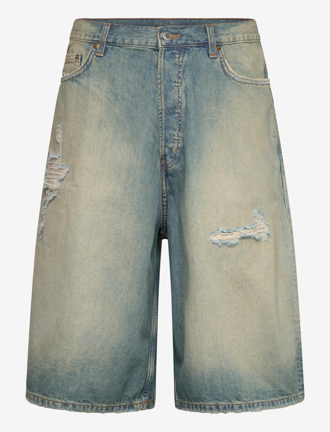 Weekday - Void Mid Rise Loose Long Denim Shorts - lühikesed teksapüksid - honey blue - 0