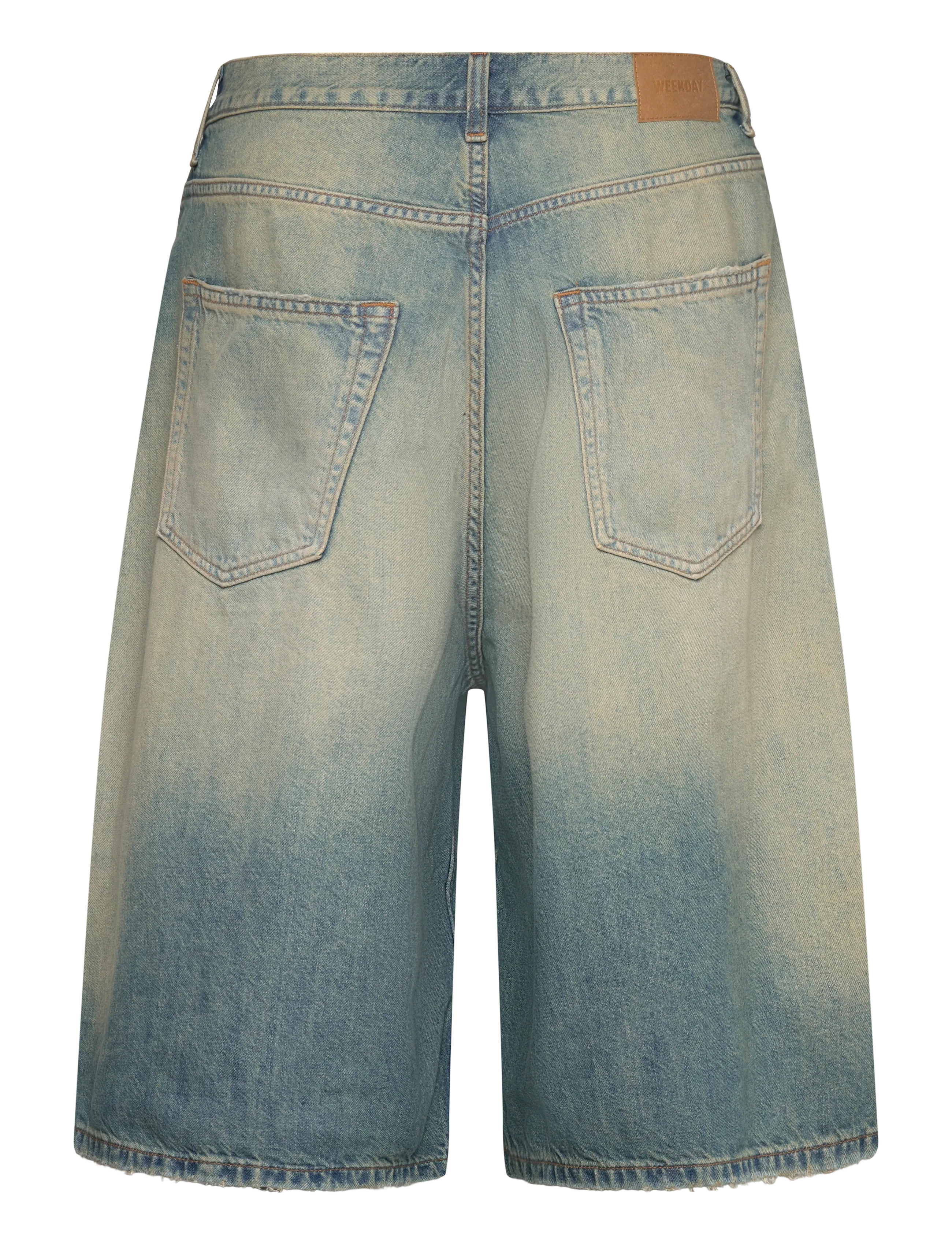 Weekday - Void Mid Rise Loose Long Denim Shorts - jorts - honey blue - 2