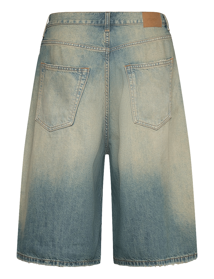 Weekday - Void Mid Rise Loose Long Denim Shorts - jorts - honey blue - 2