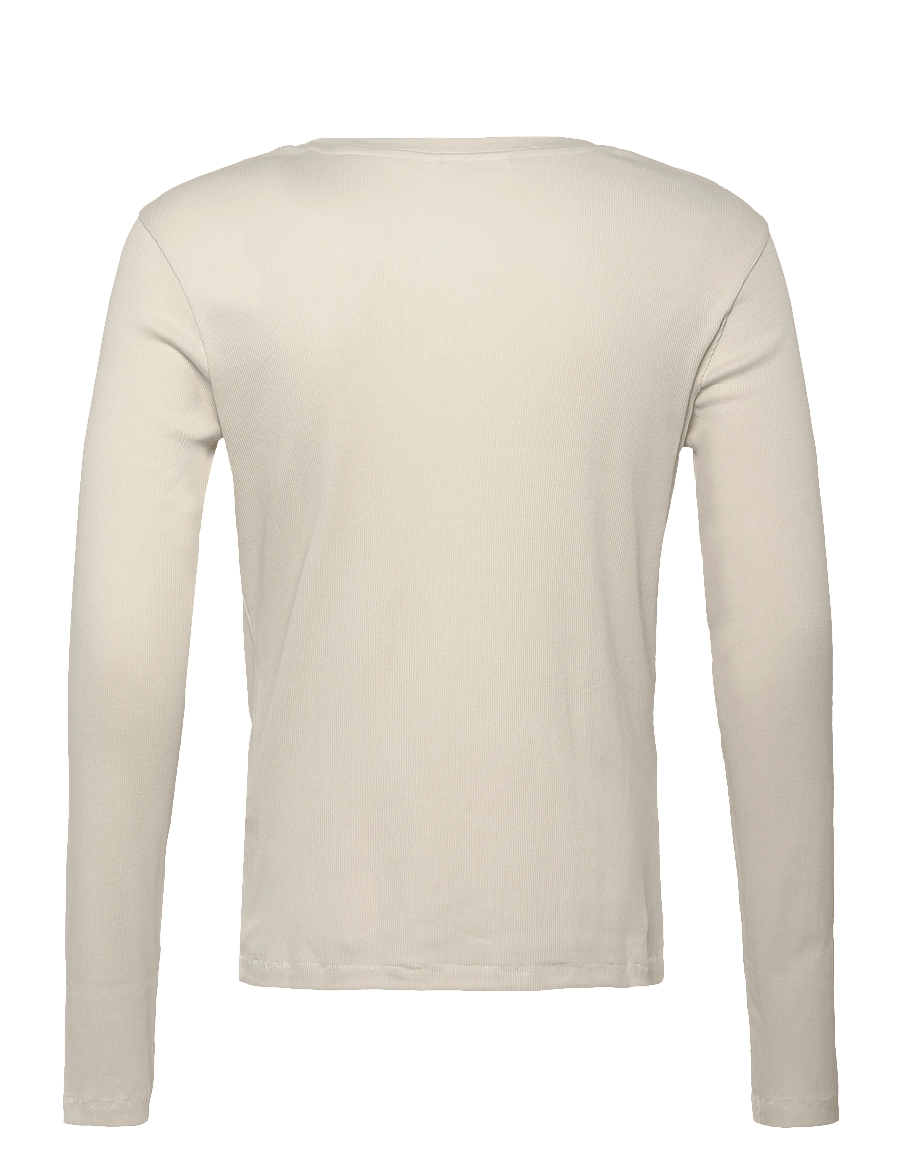 Weekday - Long-Sleeved Henley T-shirt - langärmelige t-shirts - off white - 1