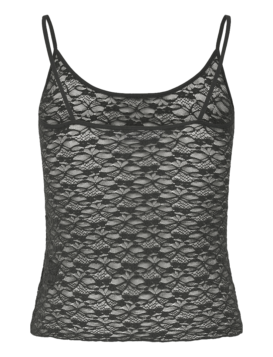 Weekday - Lace top - tops - off black lace - 1
