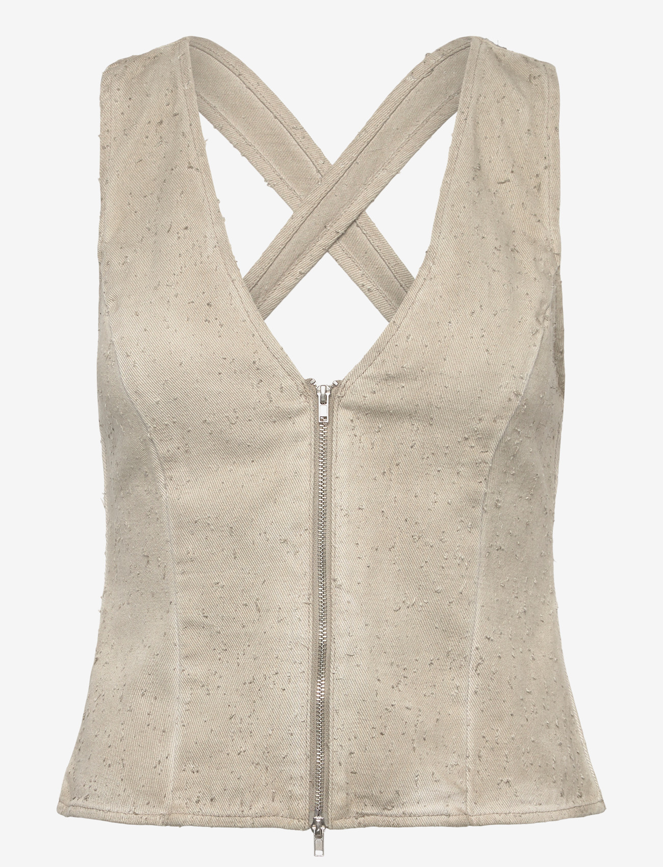 Weekday - Fitted Shirt Top - crop tops - grey dark - 0