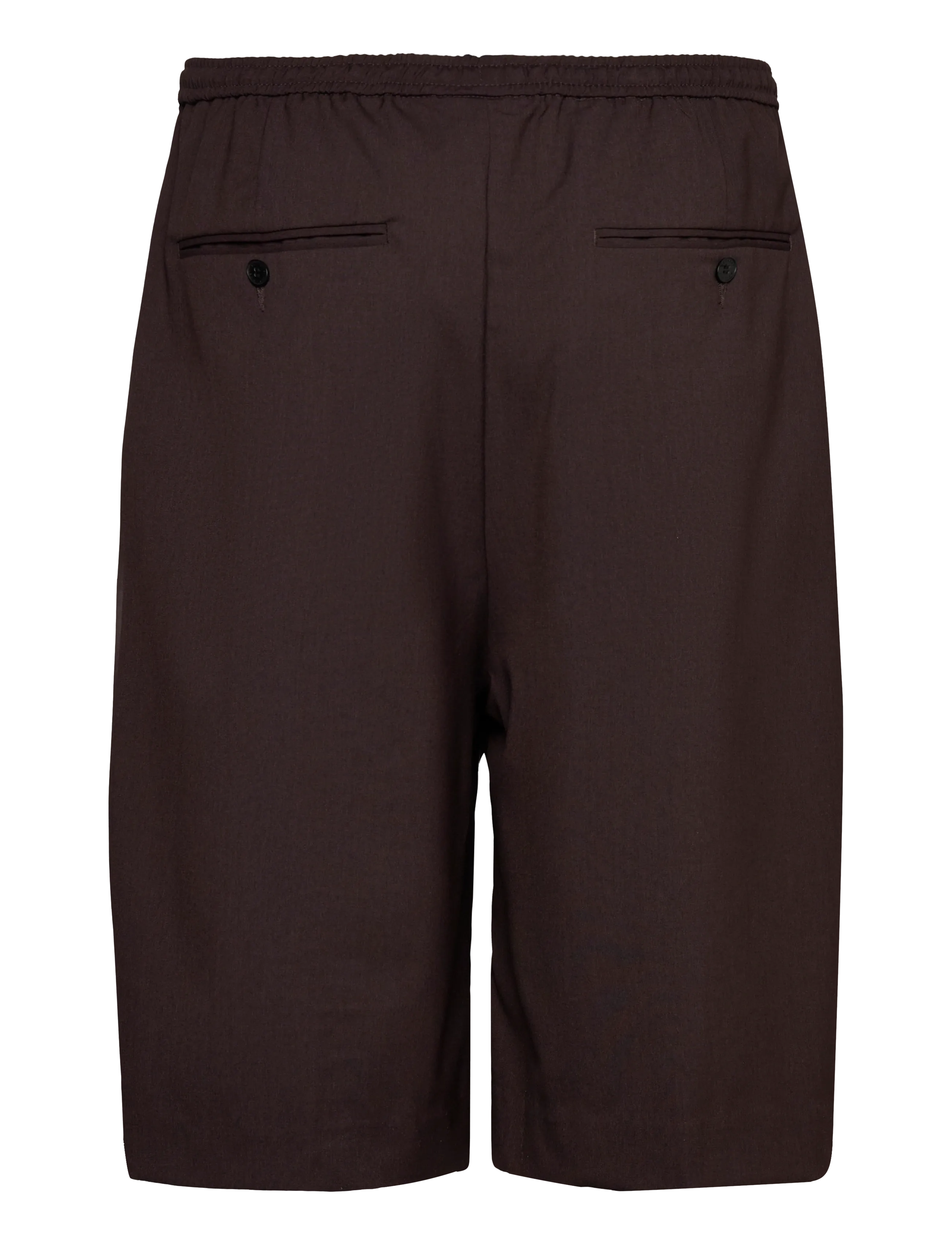 Weekday - Mid Rise Loose Suiting Shorts - casual shorts - dark brown melange - 2