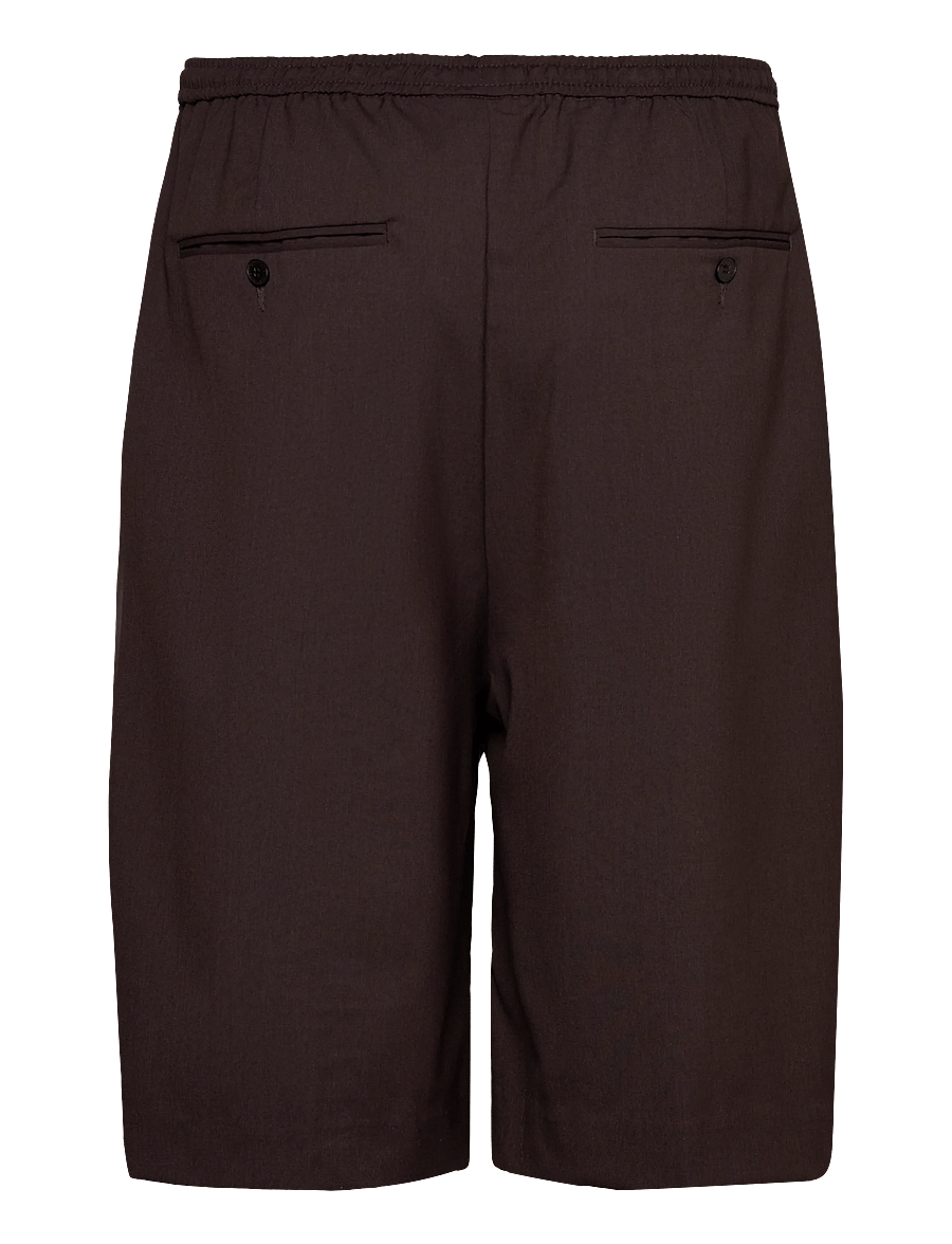 Weekday - Loose Suiting Shorts - vabaaja lühikesed püksid - dark brown melange - 2