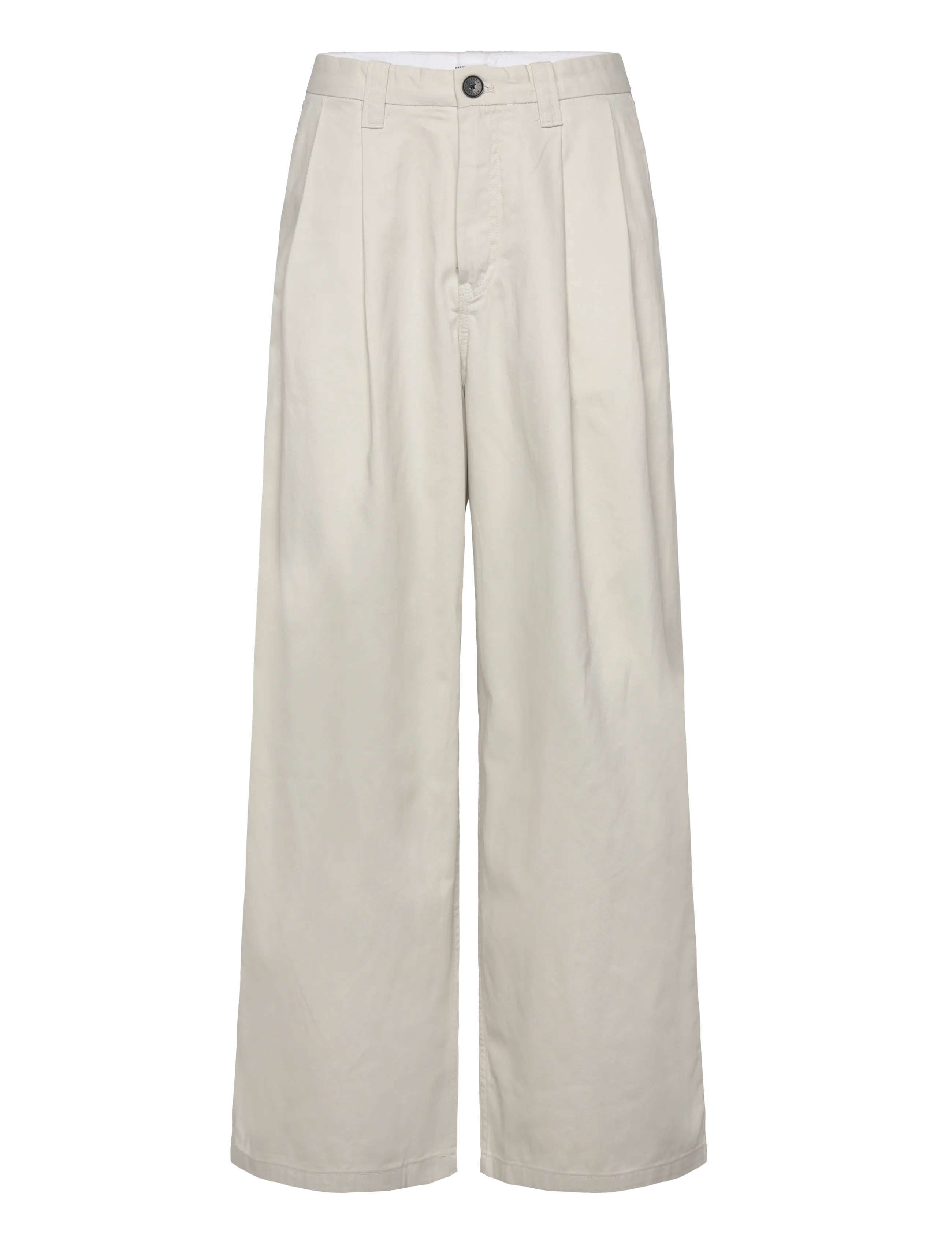 Weekday Otis Loose Pleated Cotton Twill Chinos - Pantalons - BEIGE / beige