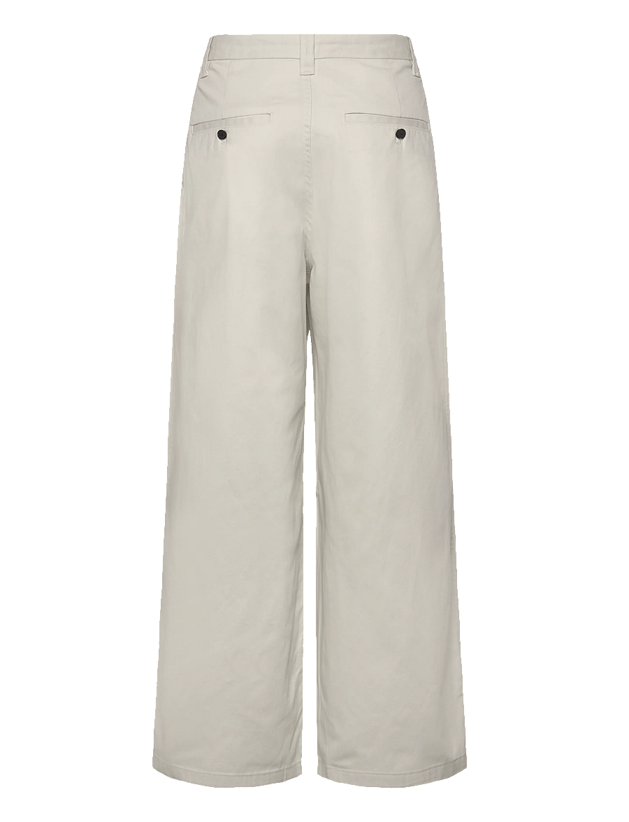Weekday - Otis Loose Pleated Cotton Twill Chinos - chinos - beige - 1