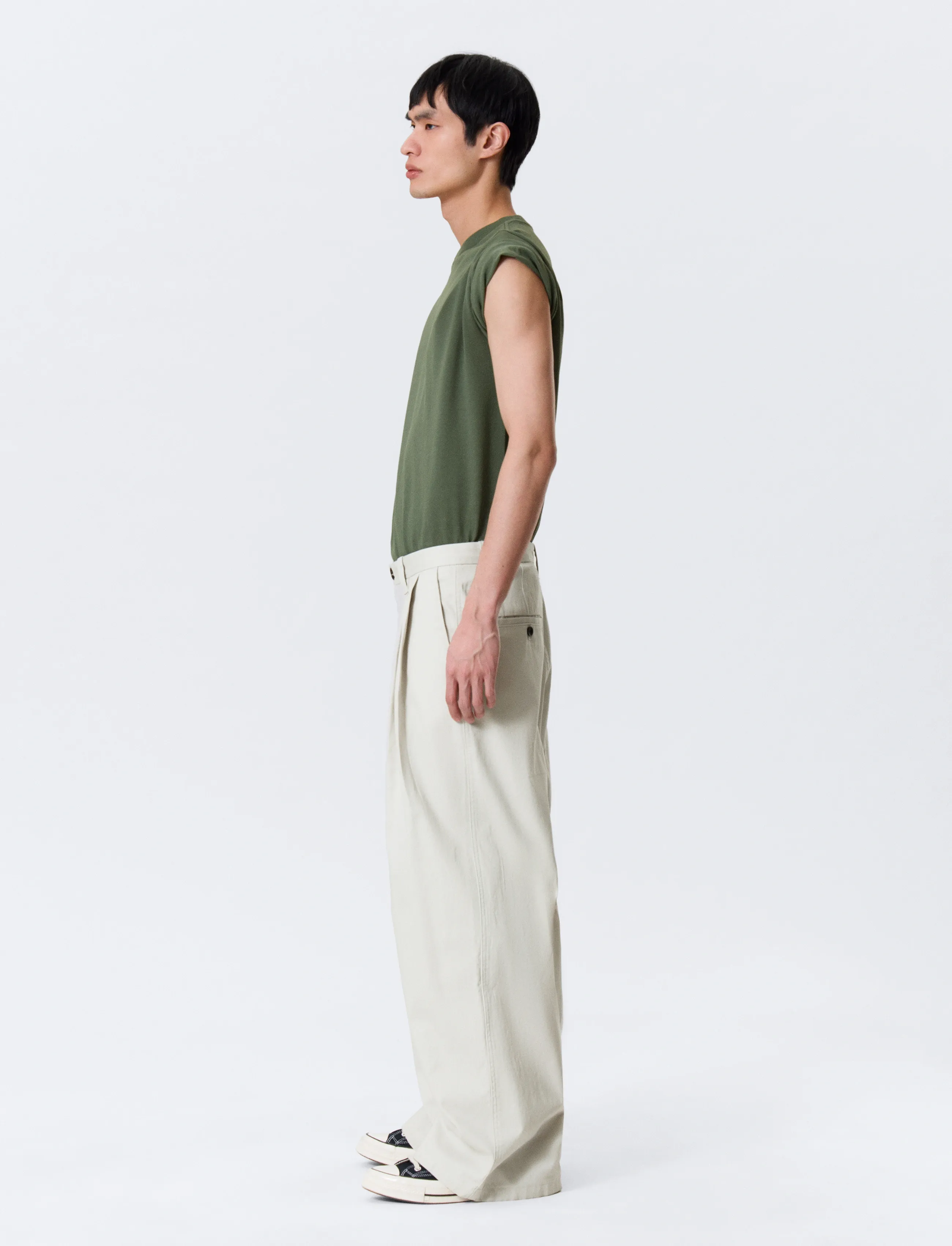 Weekday Otis Loose Pleated Cotton Twill Chinos (WEE1325081