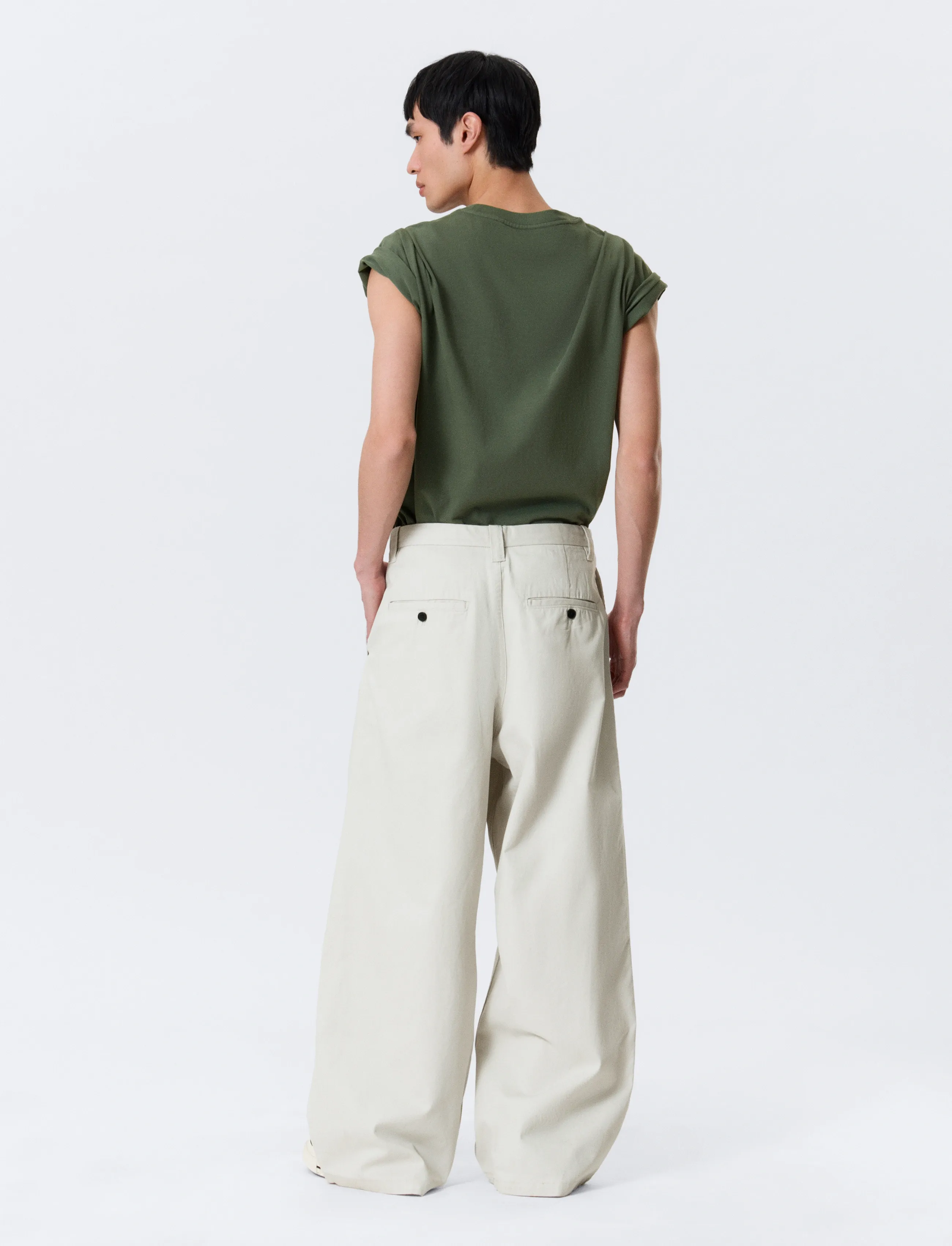 Weekday - Otis Baggy Pleated Twill Chinos - chinos - beige - 4