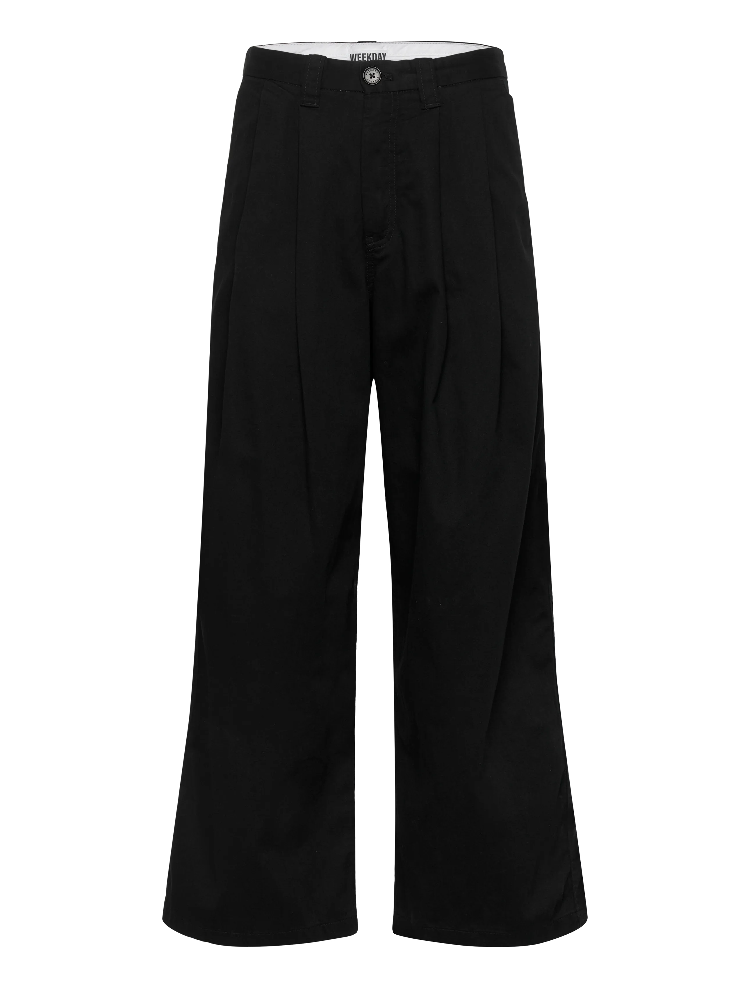 Weekday Otis Baggy Pleated Twill Chinos, 50, Black, Bukser > Chinos, Herre