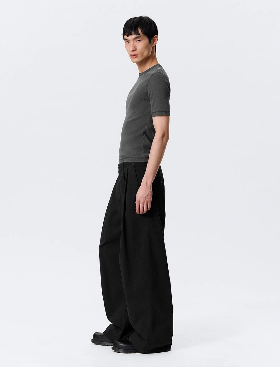 Weekday - Otis Baggy Pleated Twill Chinos - chinos - black - 3