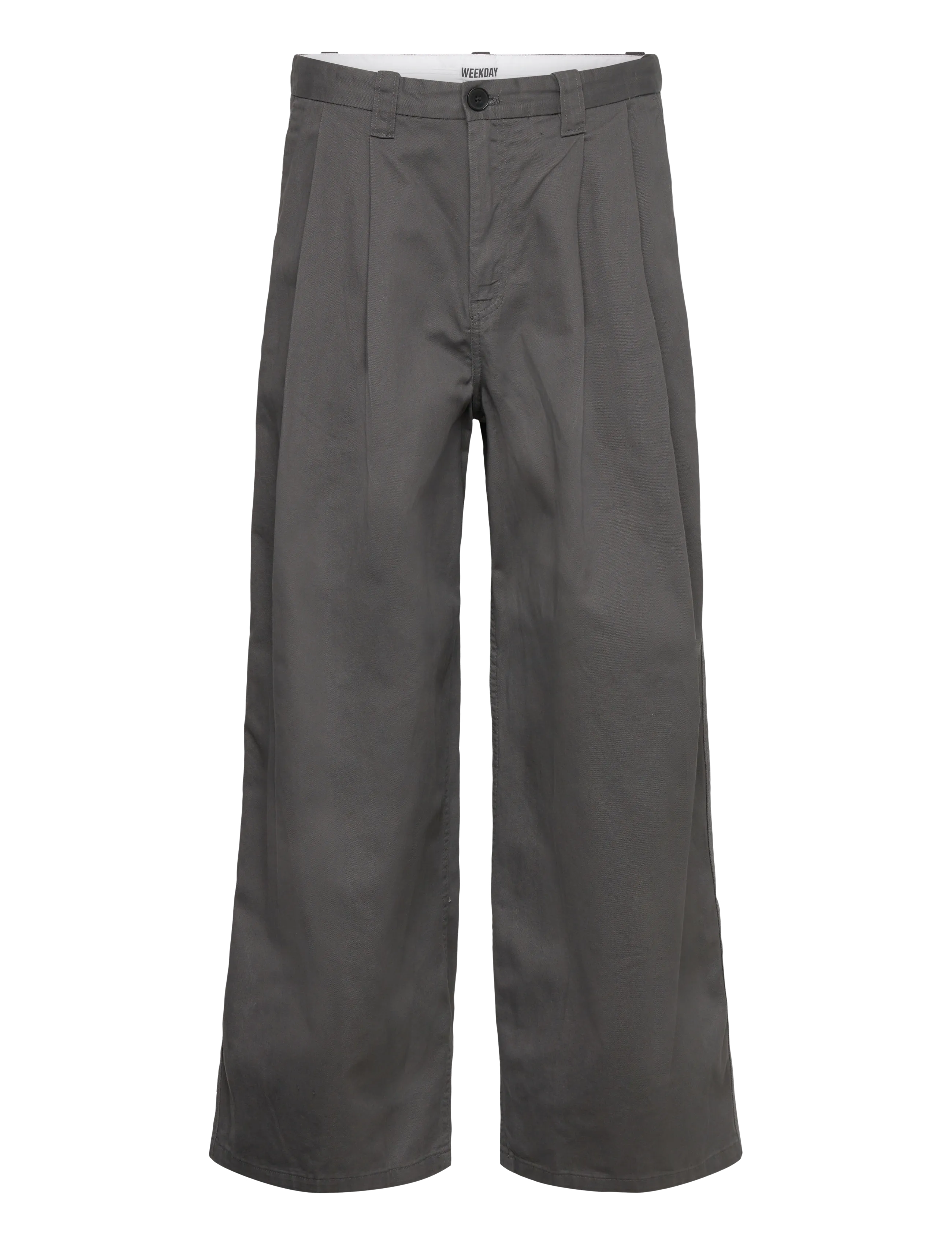 Weekday Otis Loose Pleated Cotton Twill Chinos - Pantalons - DARK GREY / grey