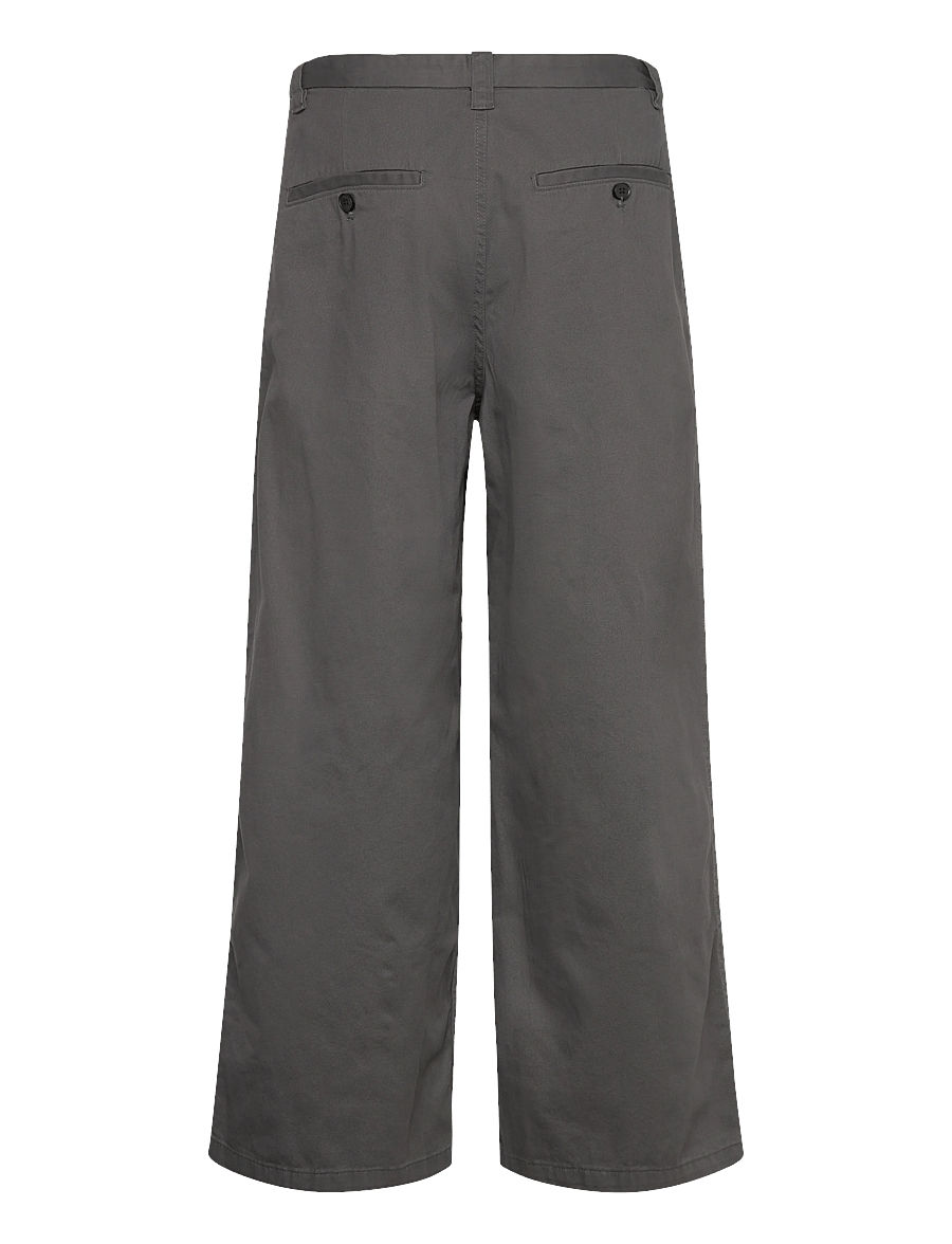 Weekday - Otis Loose Pleated Cotton Twill Chinos - chinos - dark grey - 1