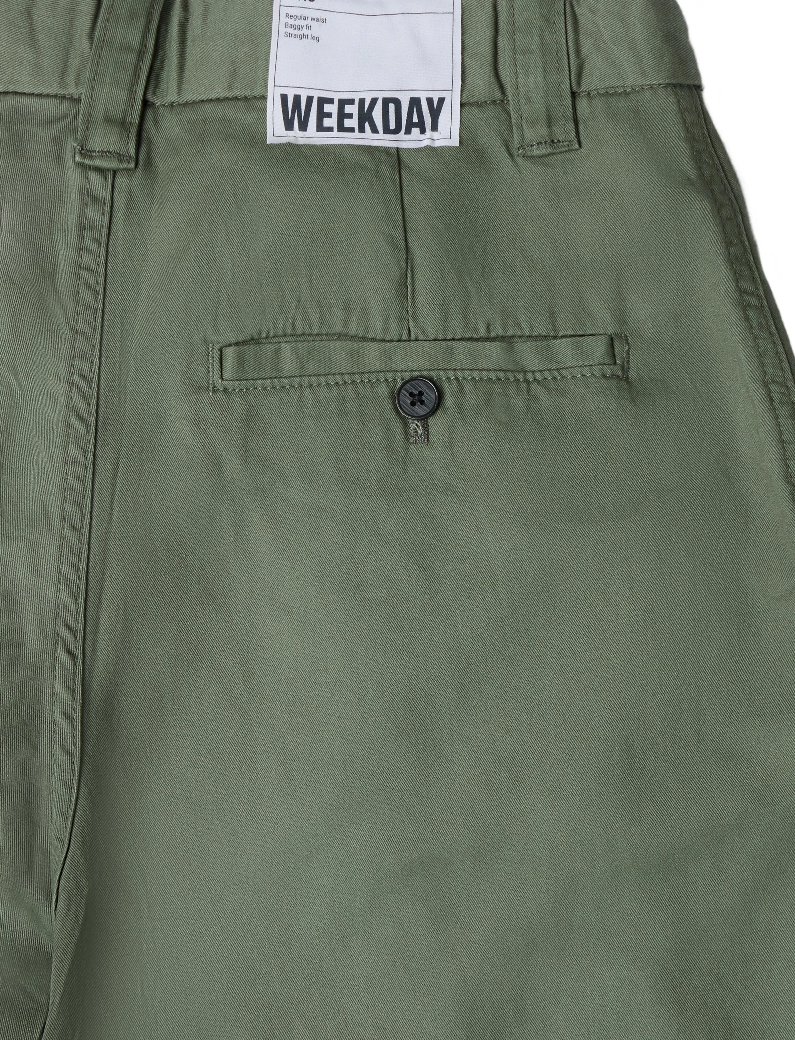Weekday - Otis Baggy Pleated Twill Chinos - chinos - khaki green medium d - 2