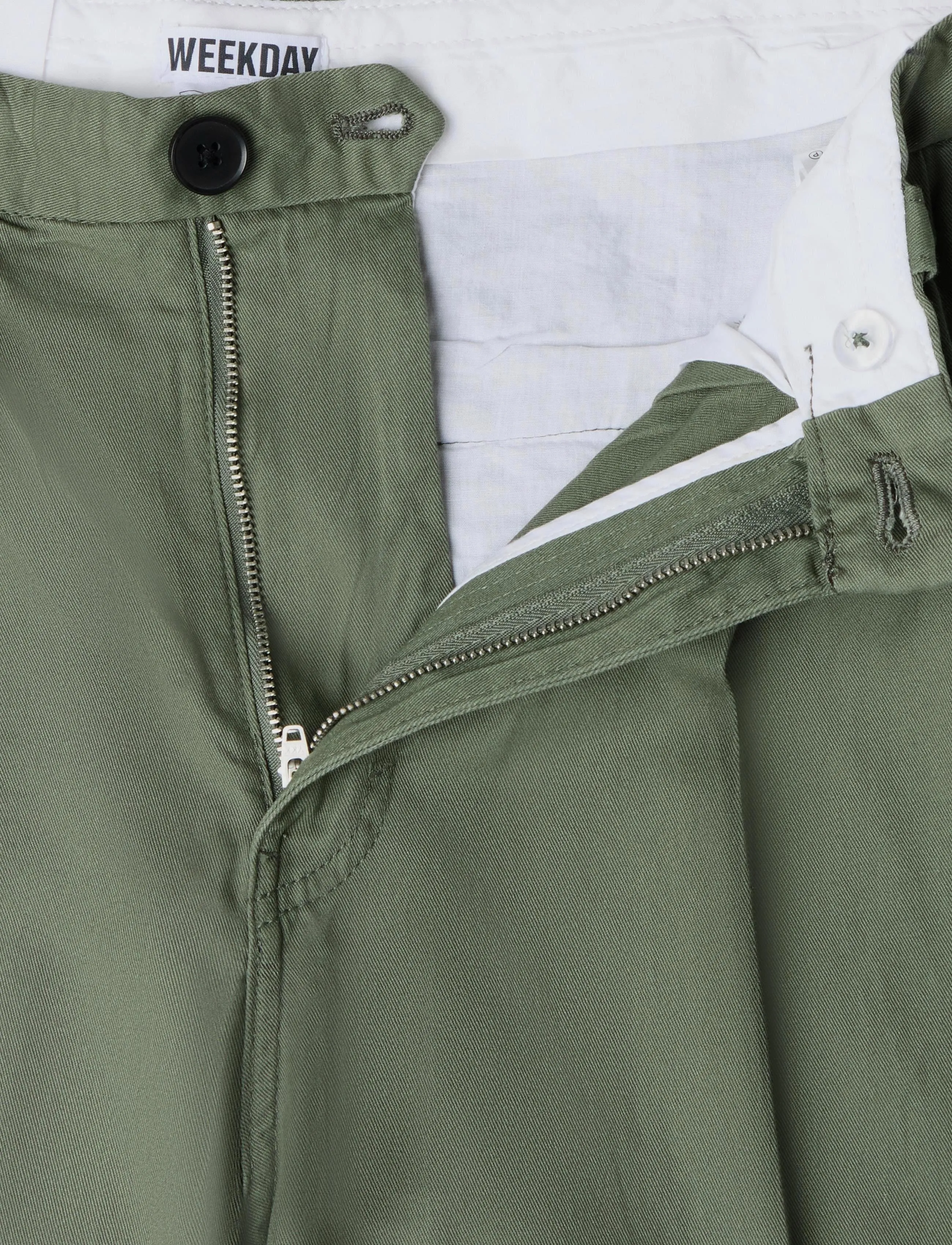 Weekday - Otis Baggy Pleated Twill Chinos - chinos - khaki green medium d - 3