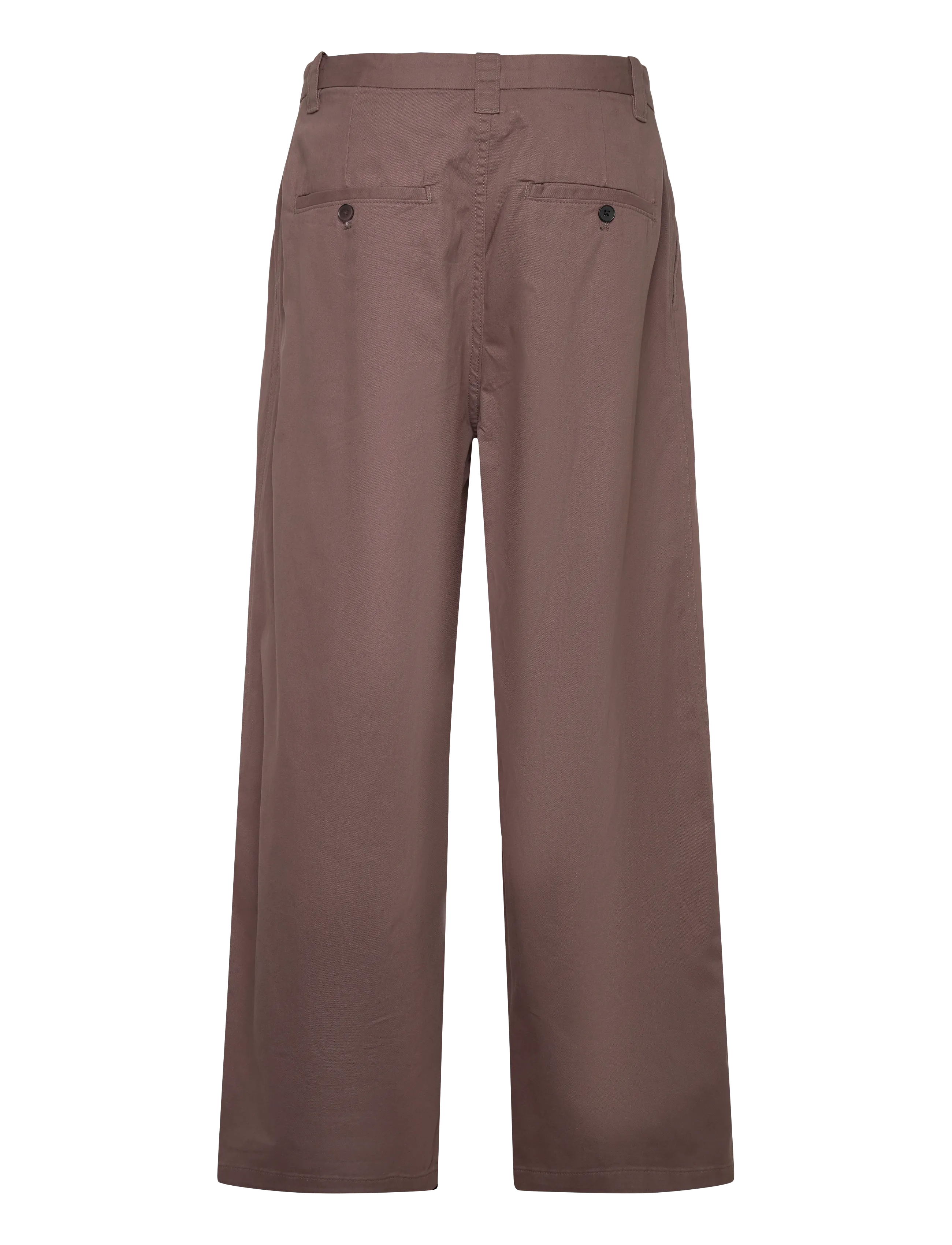 Weekday - Otis Loose Pleated Cotton Twill Chinos - chinos - mole dark - 1