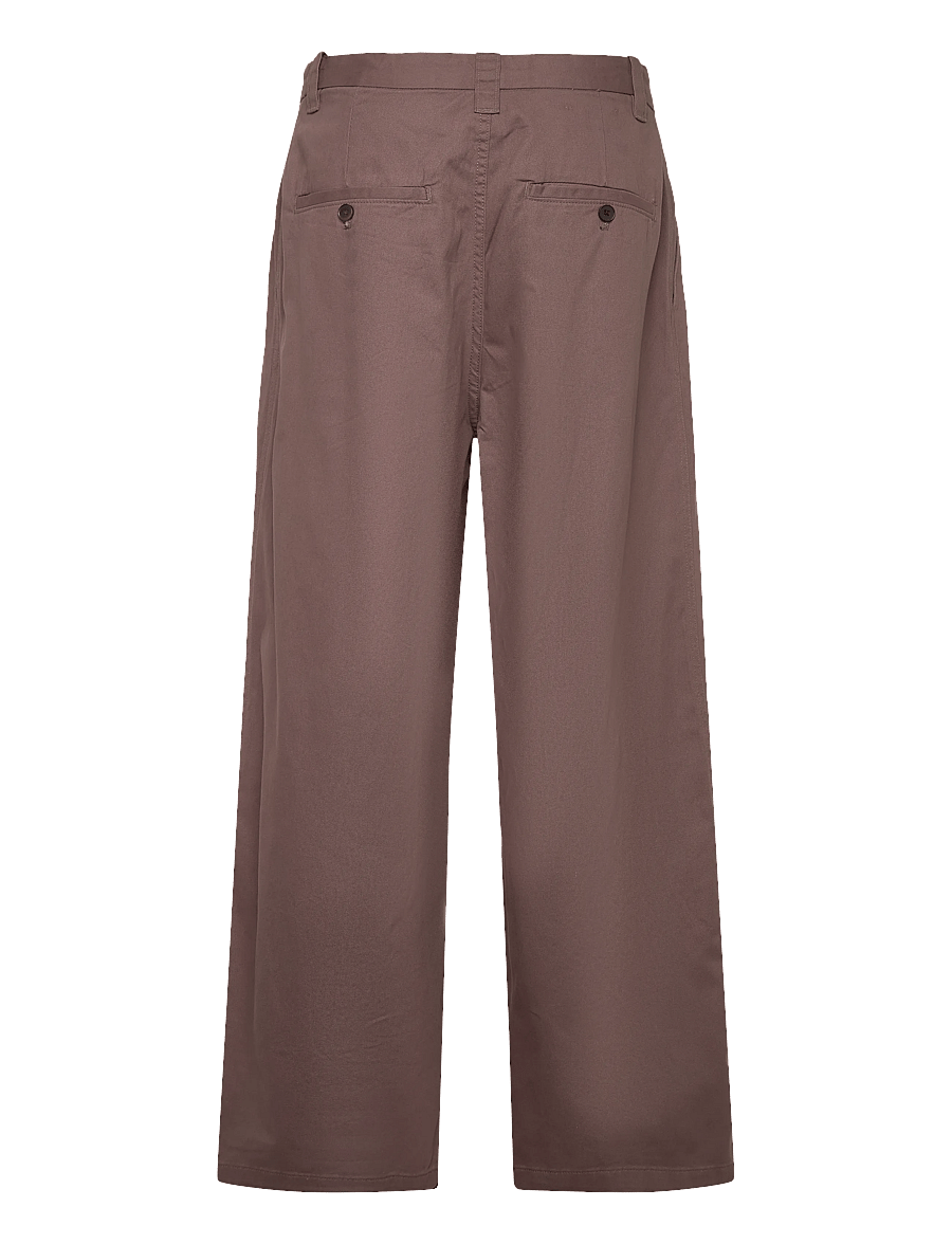 Weekday - Otis Loose Pleated Cotton Twill Chinos - chinos - mole dark - 1