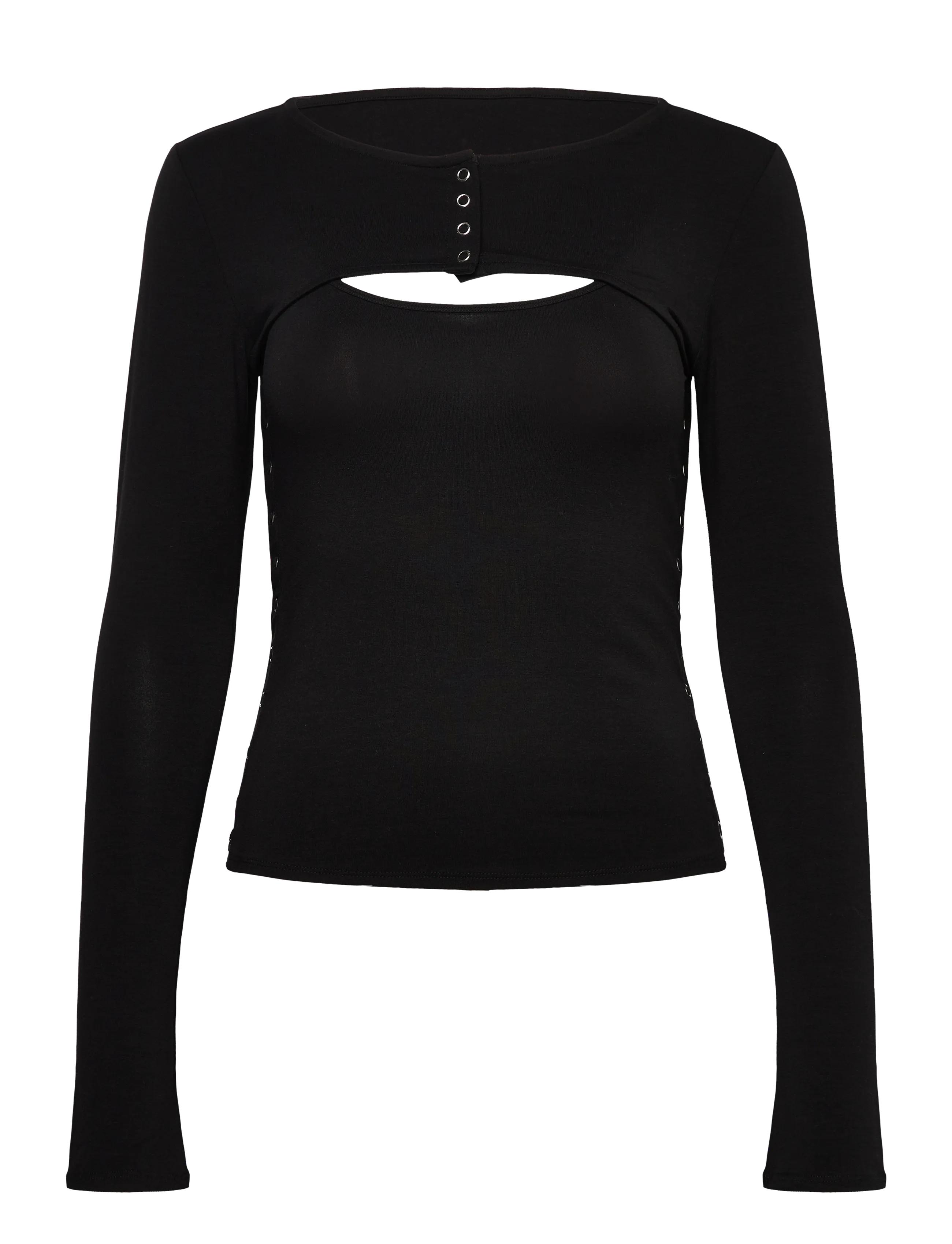 Weekday Layered Two-Piece Bolero Singlet, XS, Black, T-Shirts & Toppe > Langærmede, Dame