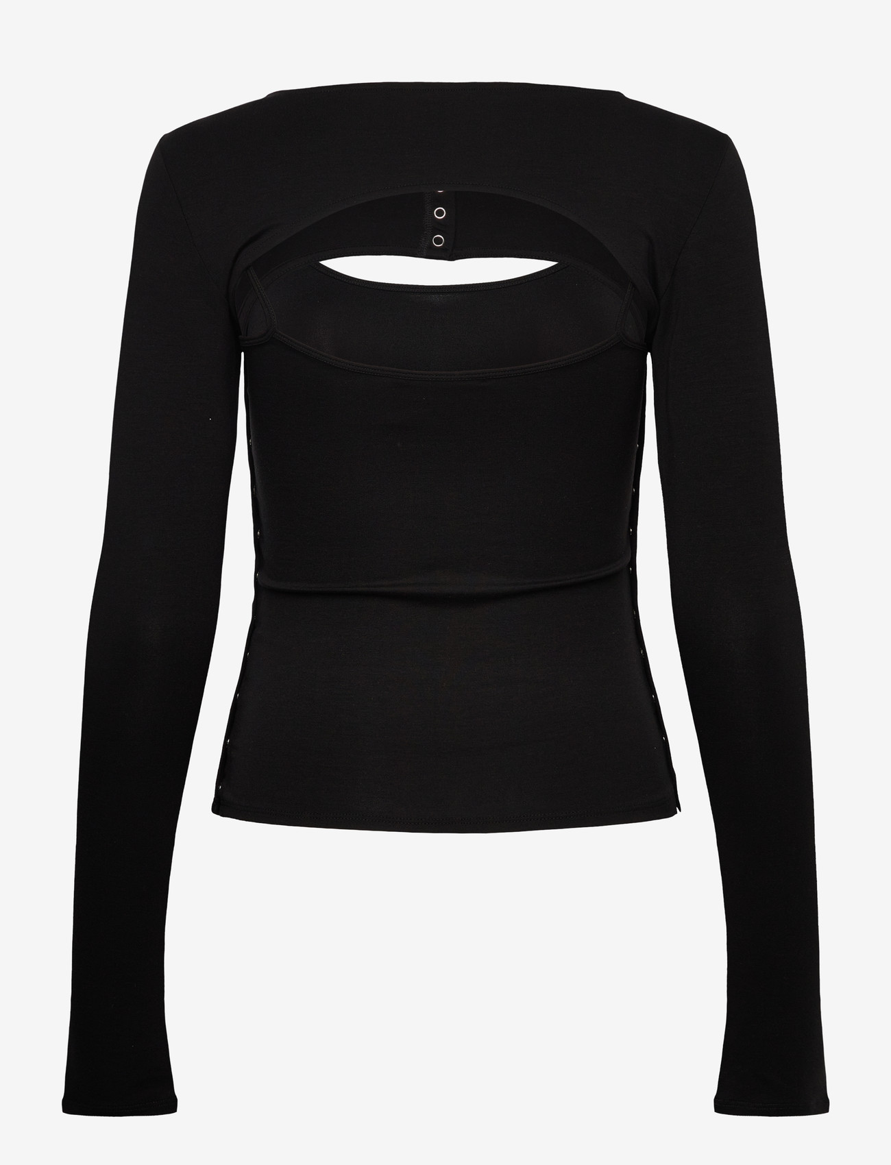 Weekday - Layered Two-Piece Bolero Singlet - langärmlige tops - black - 1