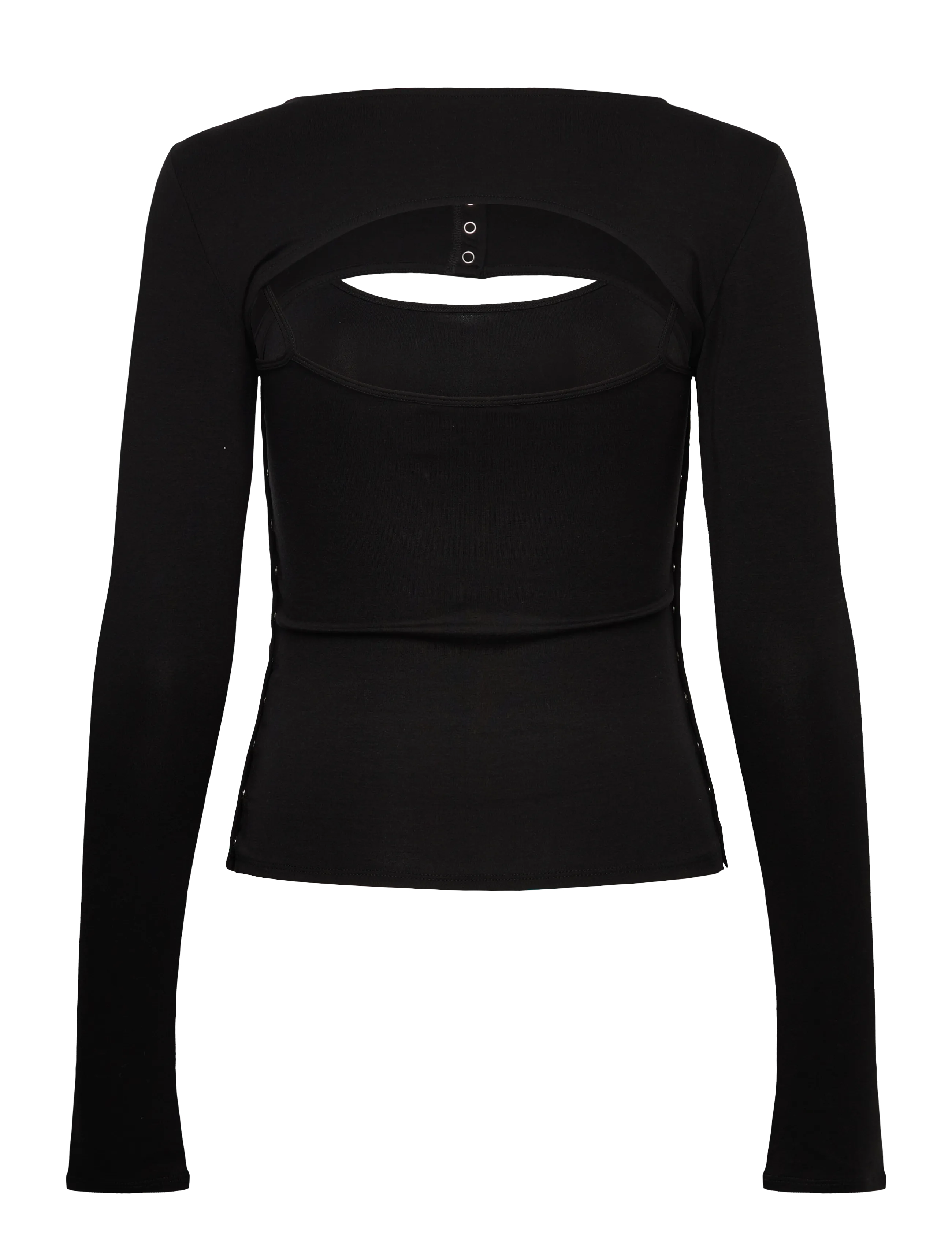 Weekday - Layered Two-Piece Bolero Singlet - long-sleeved tops - black - 1