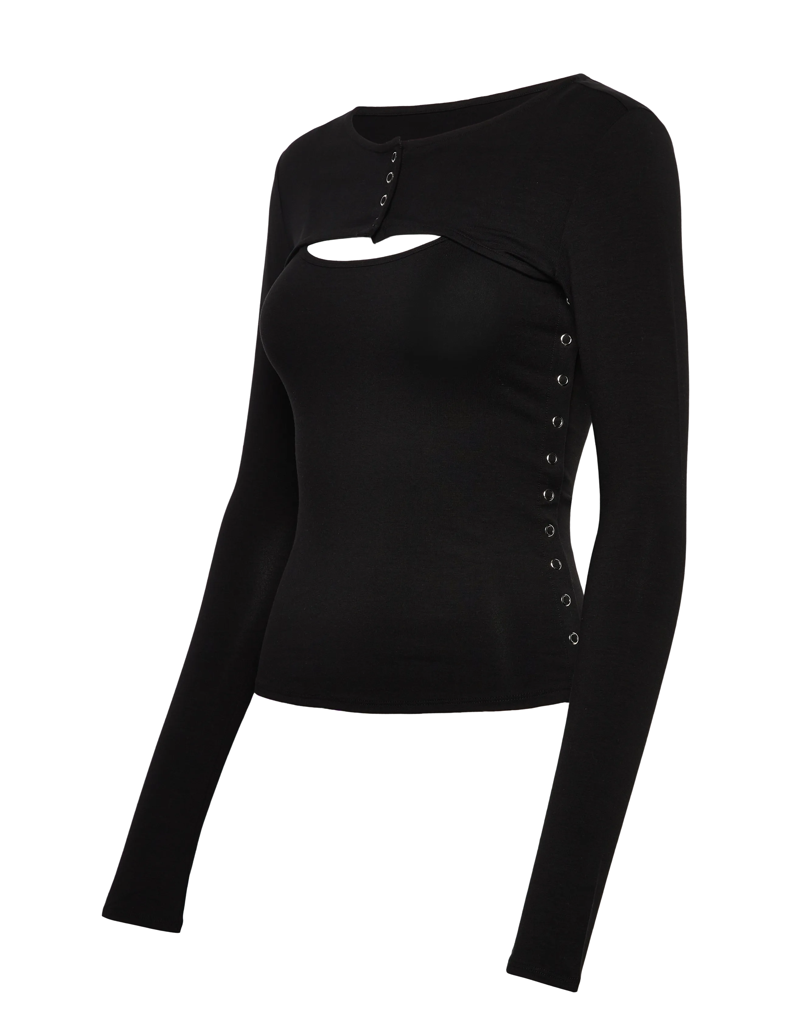 Weekday - Layered Two-Piece Bolero Singlet - long-sleeved tops - black - 2