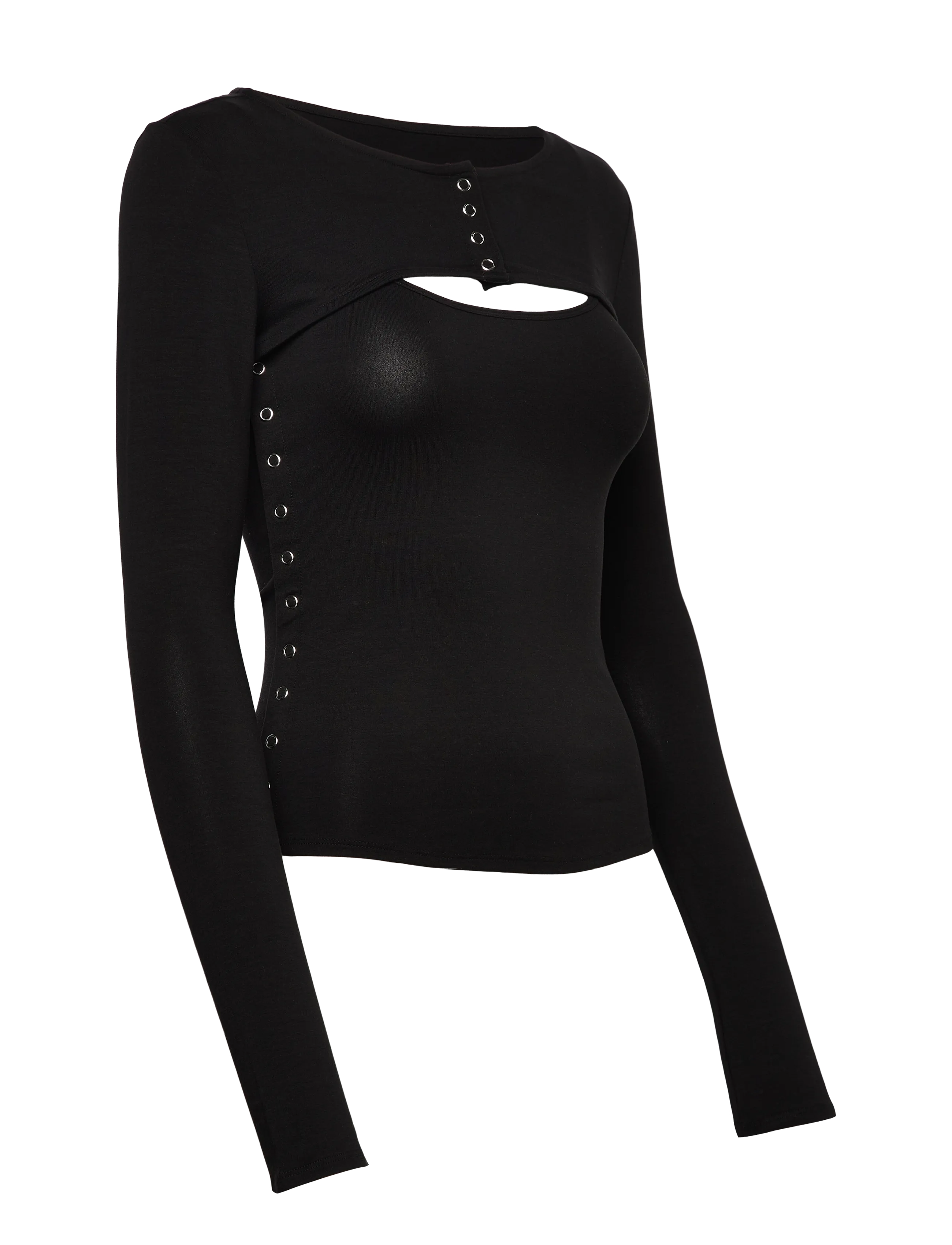 Weekday - Layered Two-Piece Bolero Singlet - long-sleeved tops - black - 3