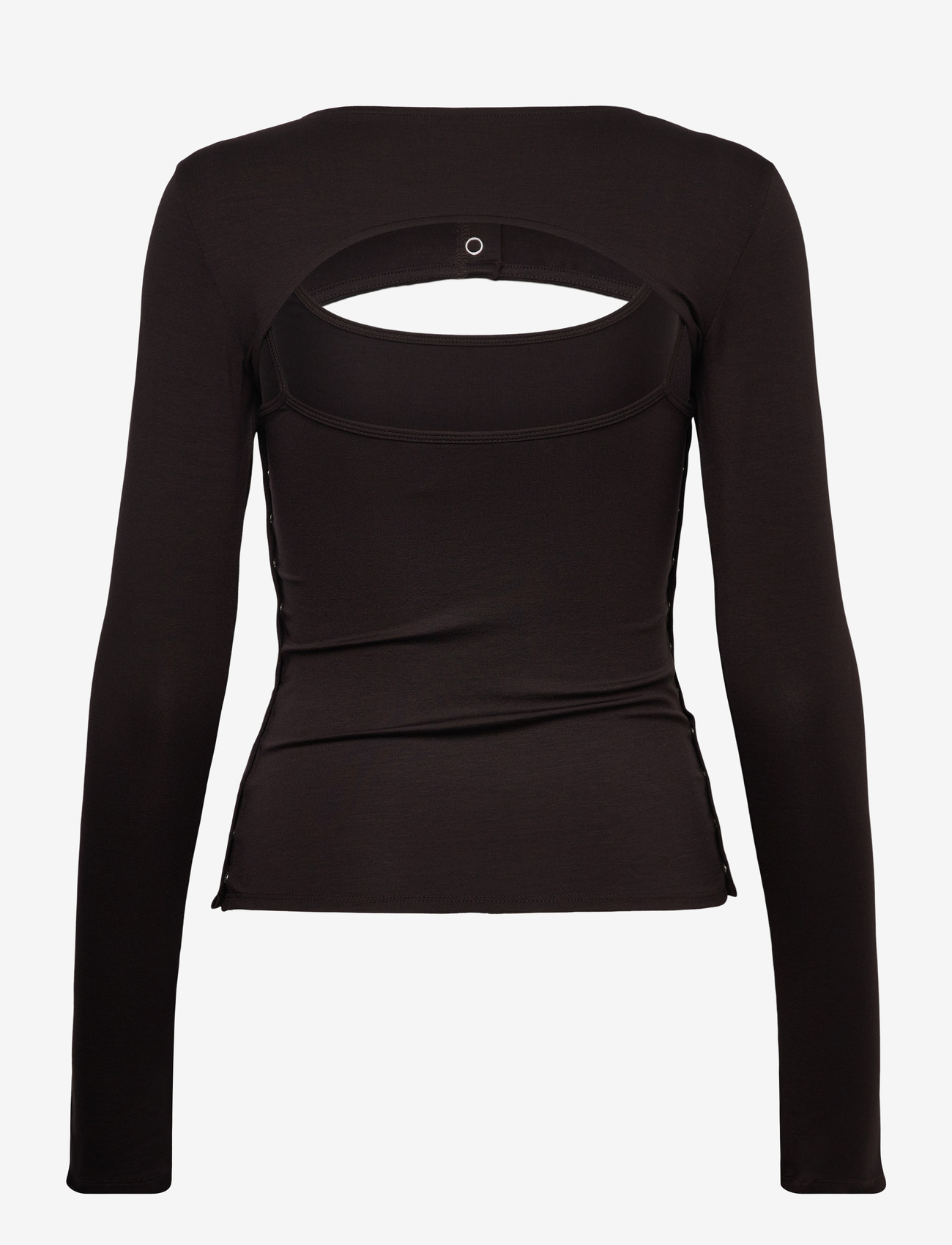 Weekday - Layered Two-Piece Bolero Singlet - long-sleeved tops - brown dark - 1