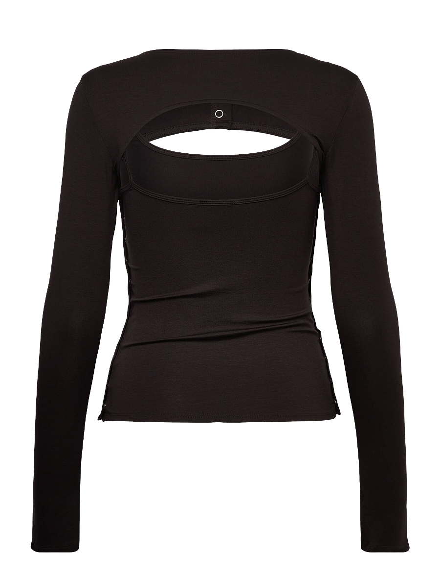 Weekday - Layered Two-Piece Bolero Singlet - langærmede toppe - brown dark - 1