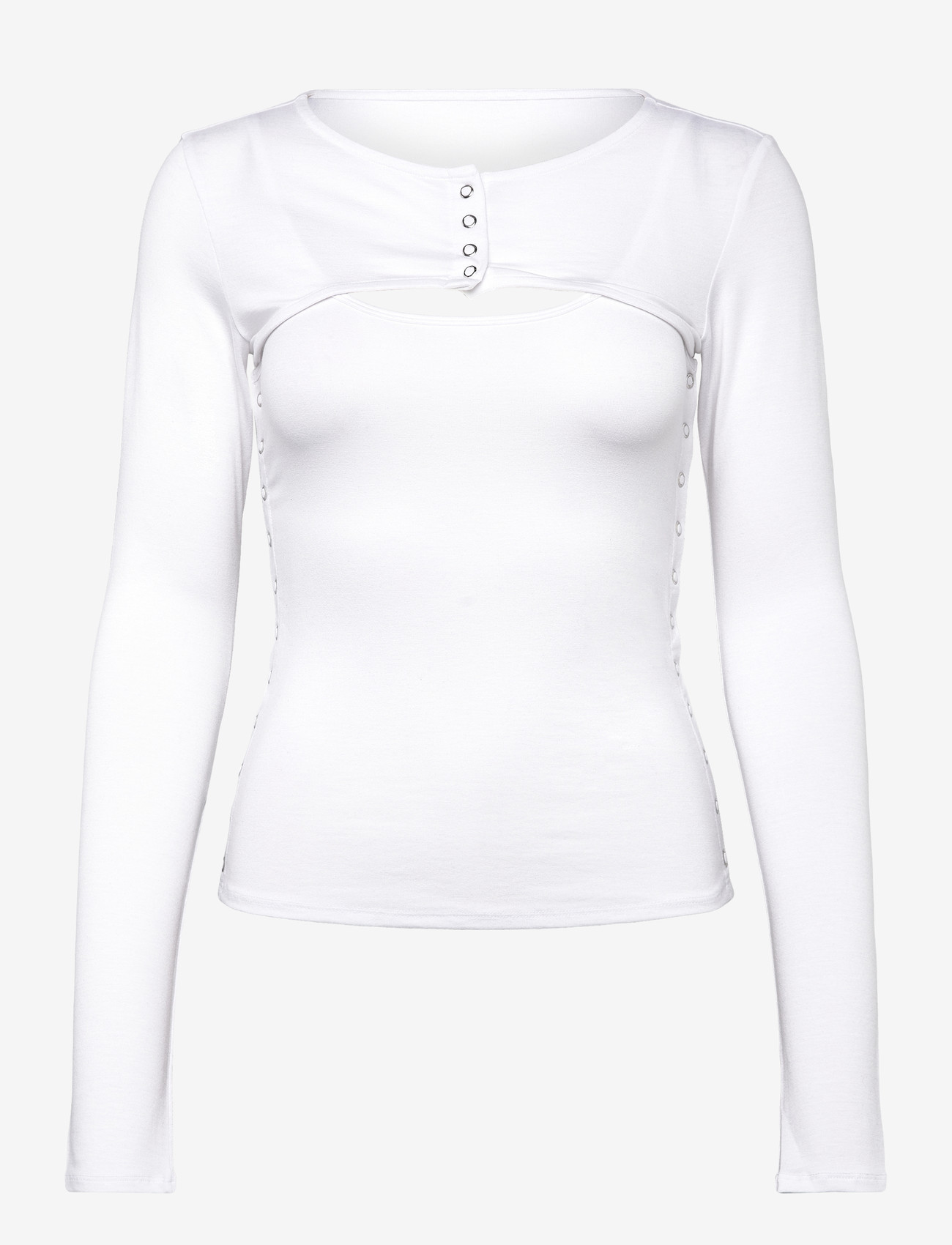 Weekday - Layered Two-Piece Bolero Singlet - langærmede toppe - white - 1