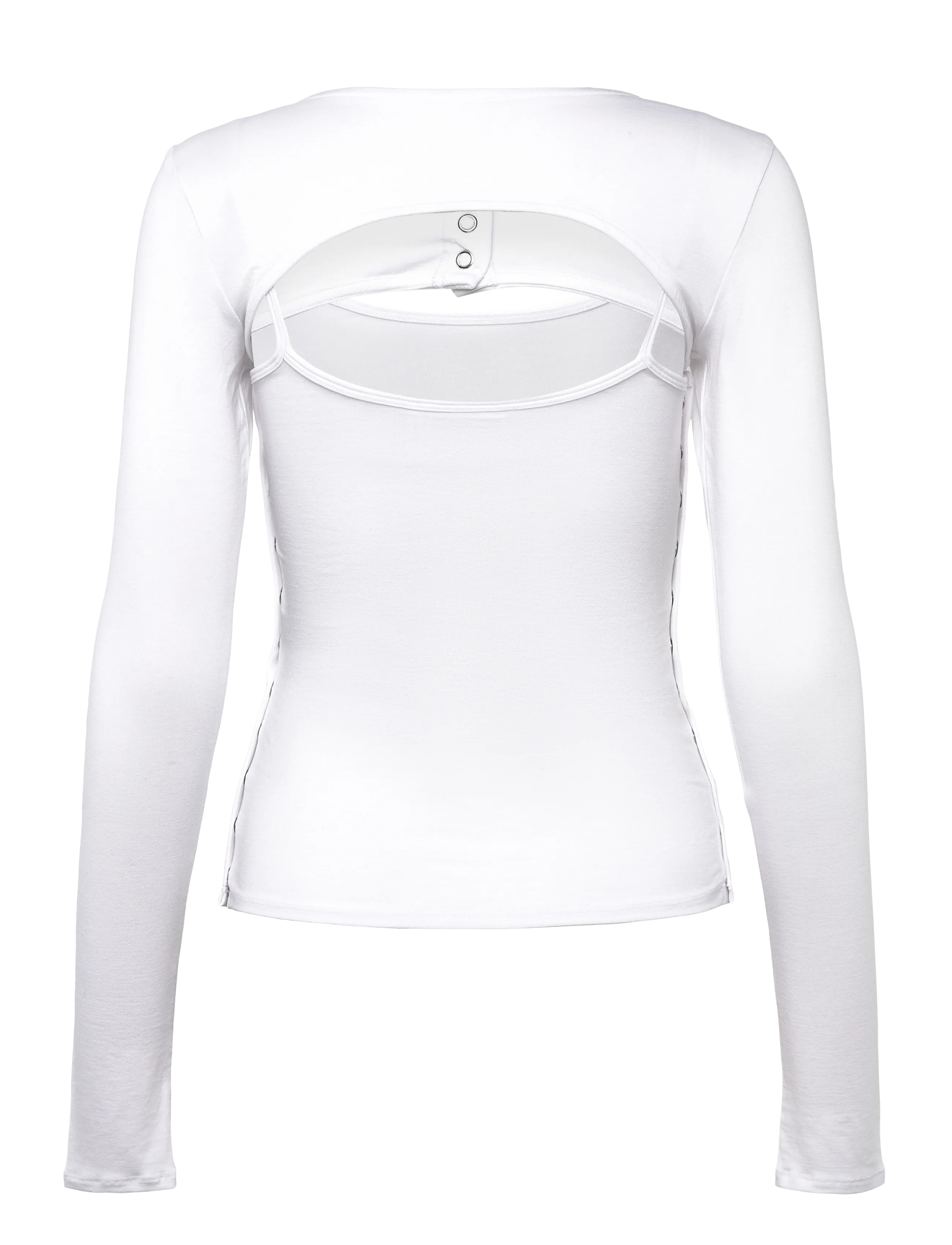 Weekday - Layered Two-Piece Bolero Singlet - langärmlige tops - white - 2