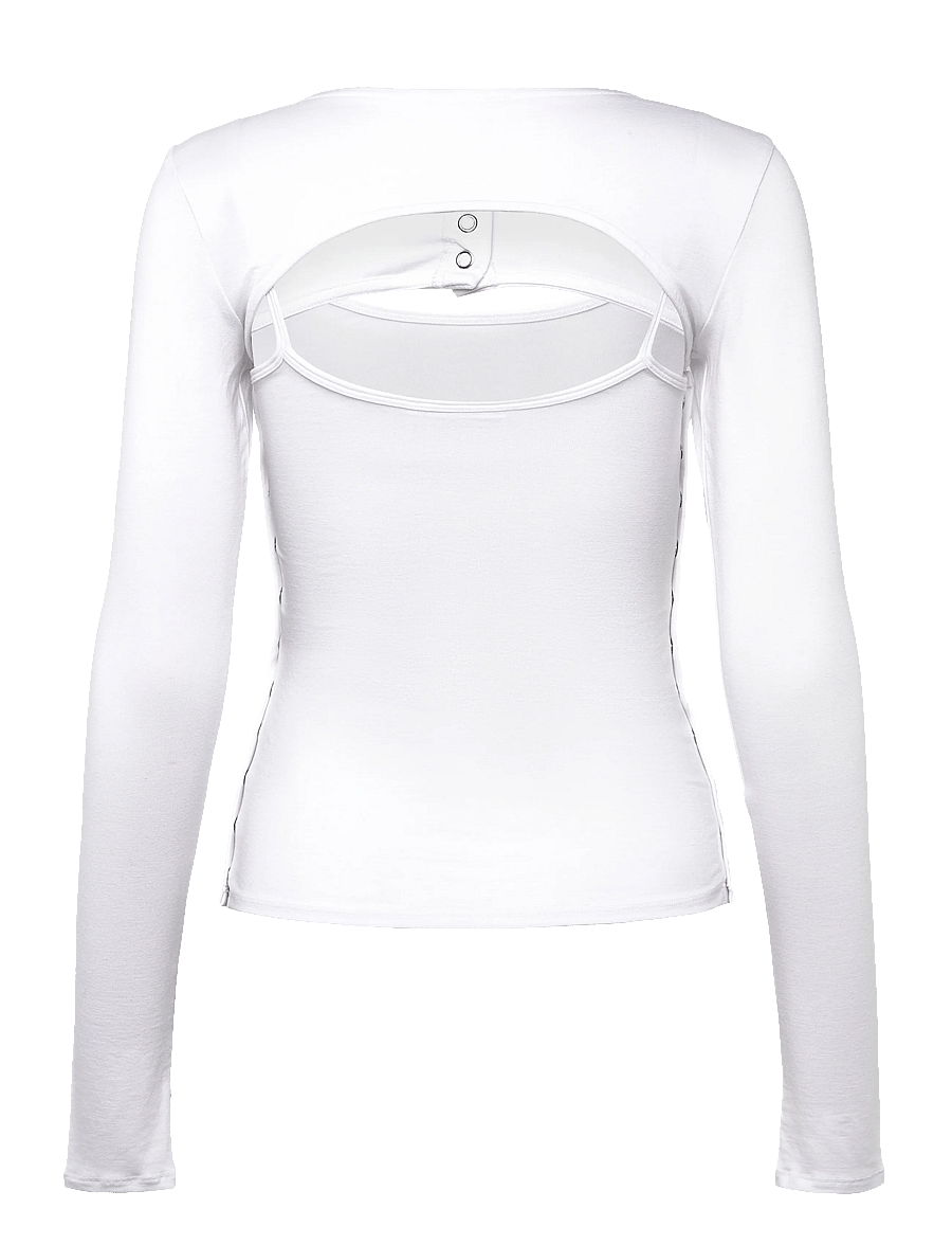 Weekday - Layered Two-Piece Bolero Singlet - långärmade toppar - white - 2