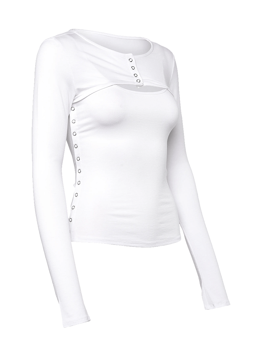 Weekday - Layered Two-Piece Bolero Singlet - långärmade toppar - white - 0
