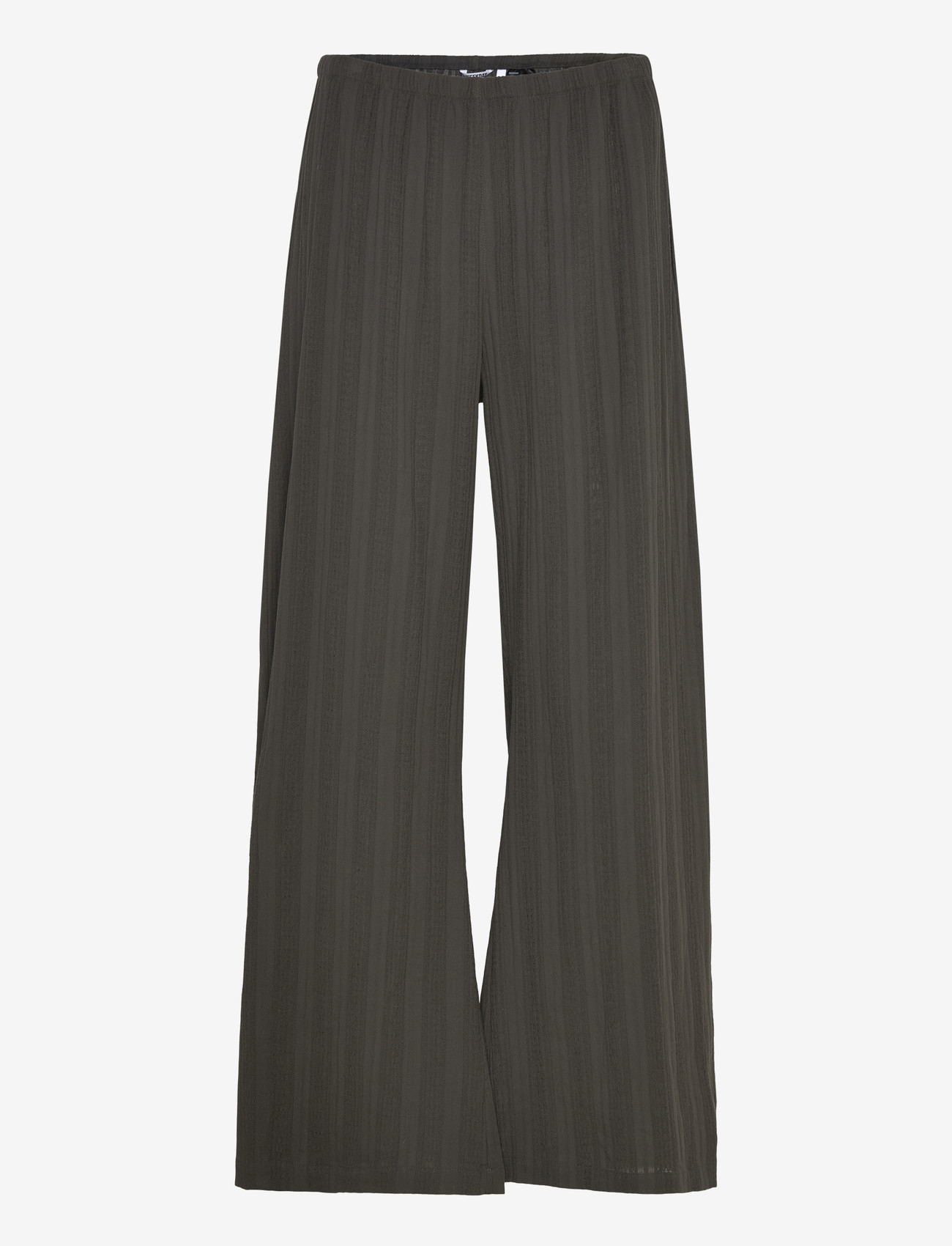 Weekday - Pull On Cotton Trousers - hosen mit weitem bein - grey dark structured - 1