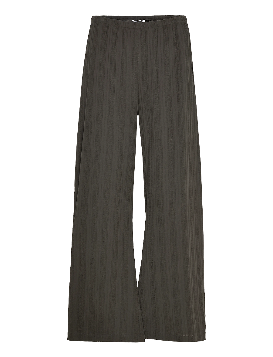 Weekday - Pull On Cotton Trousers - laia säärega püksid - grey dark structured - 0