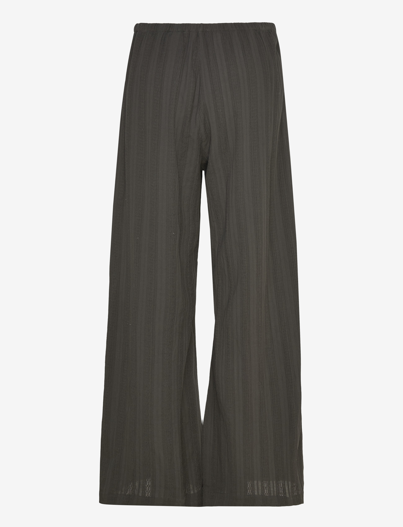Weekday - Pull On Cotton Trousers - hosen mit weitem bein - grey dark structured - 2