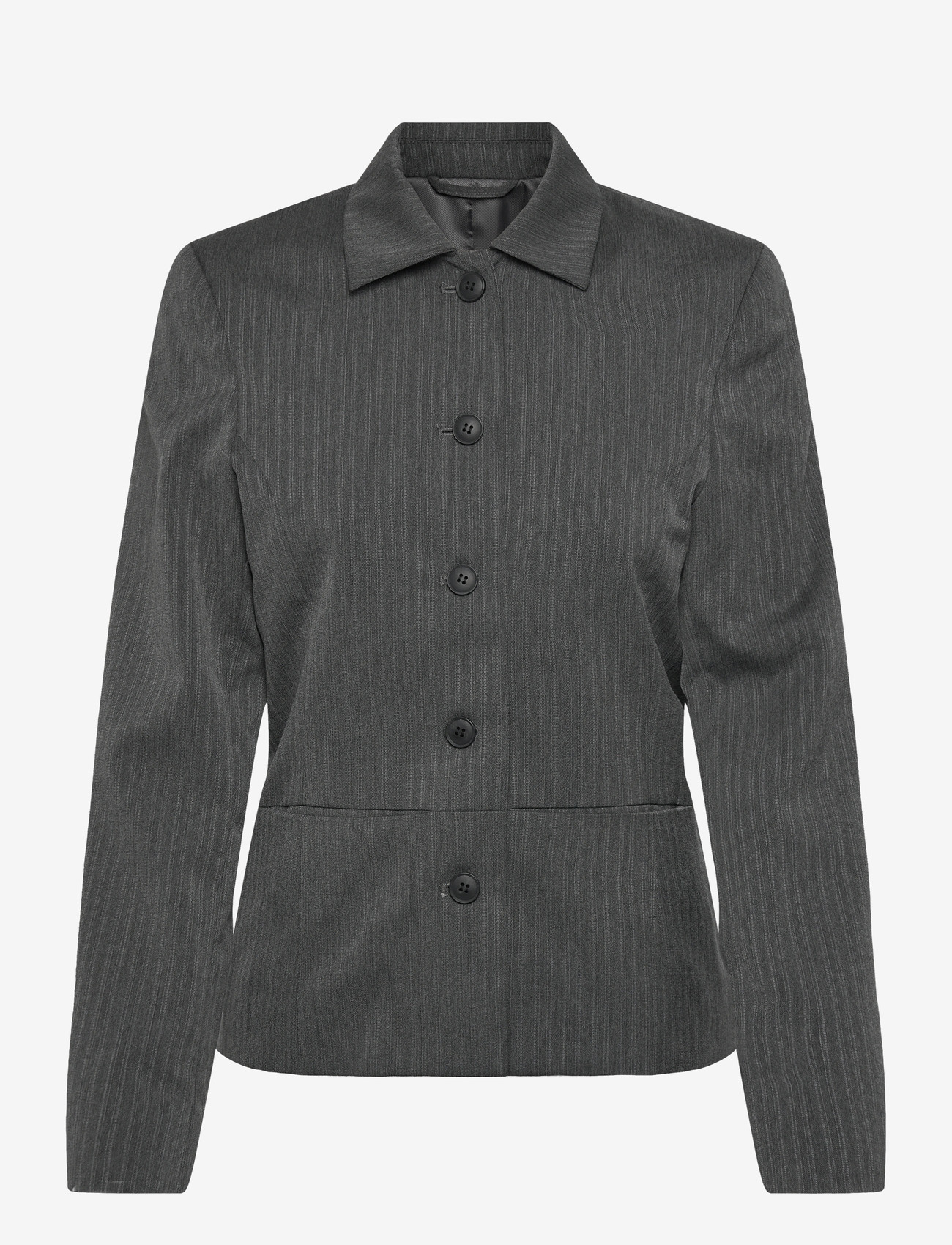 Weekday - Lean Buttoned Jacket - enkeltradede blazere - dark grey melange herringbone - 0