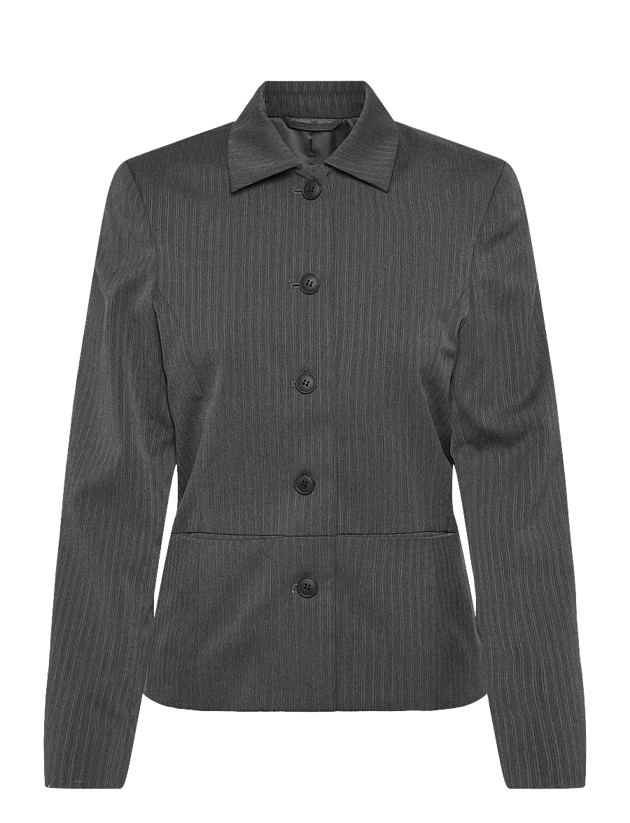Weekday - Lean Buttoned Jacket - single breasted blazers - dark grey melange herringbone - 0