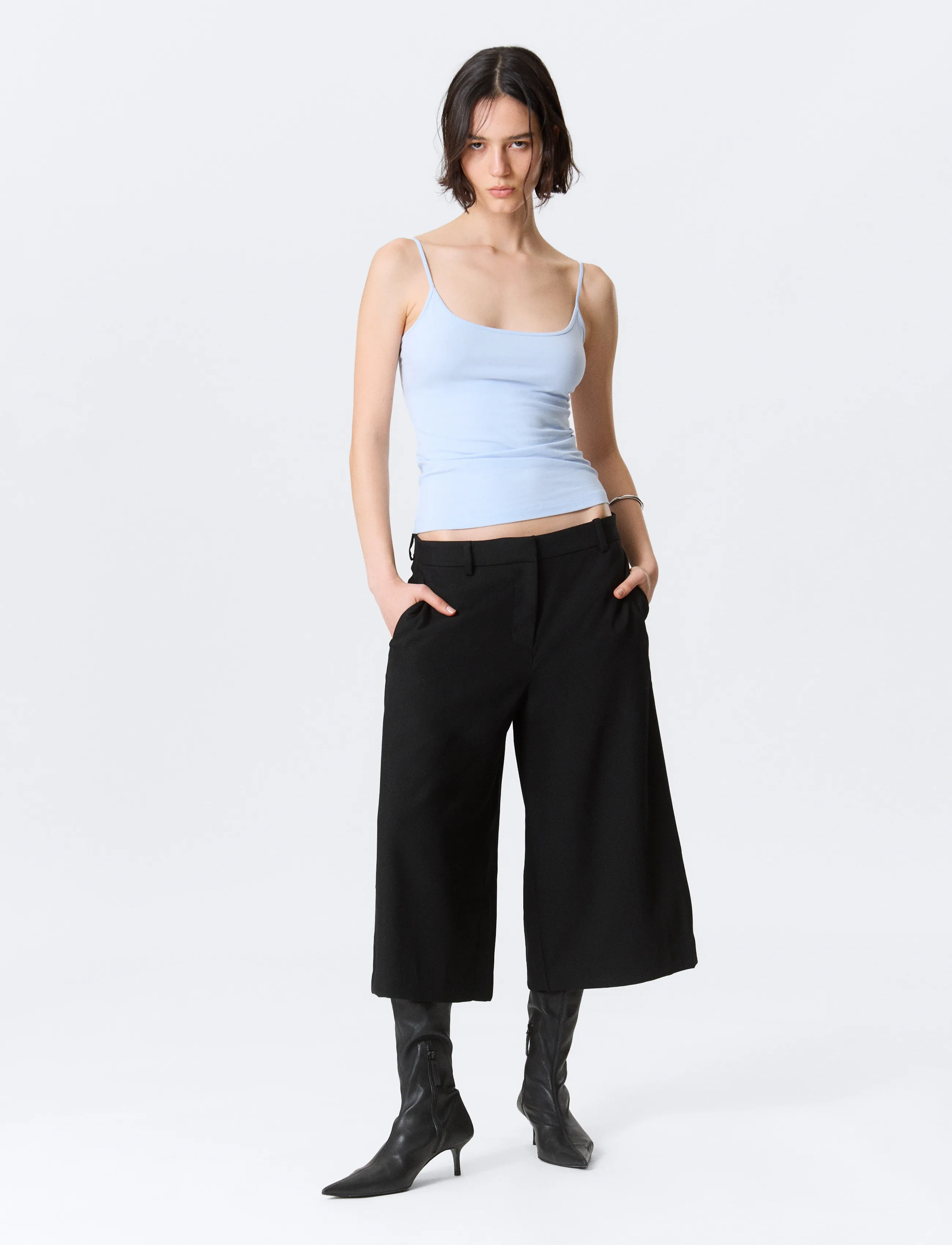 Weekday Suiting Capri Trousers - Capri pants - BLACK / black