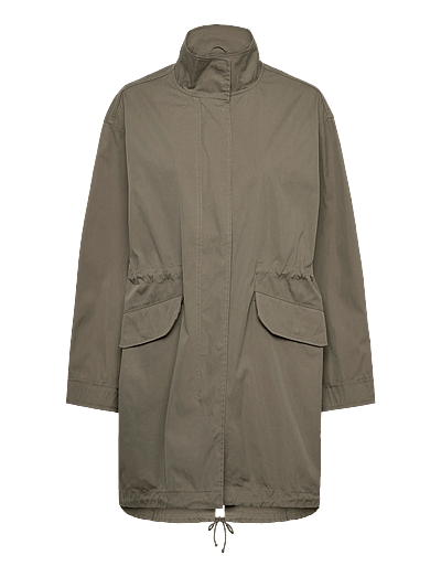 Oversized Funnel-Neck Canvas Parka - Parkacoats