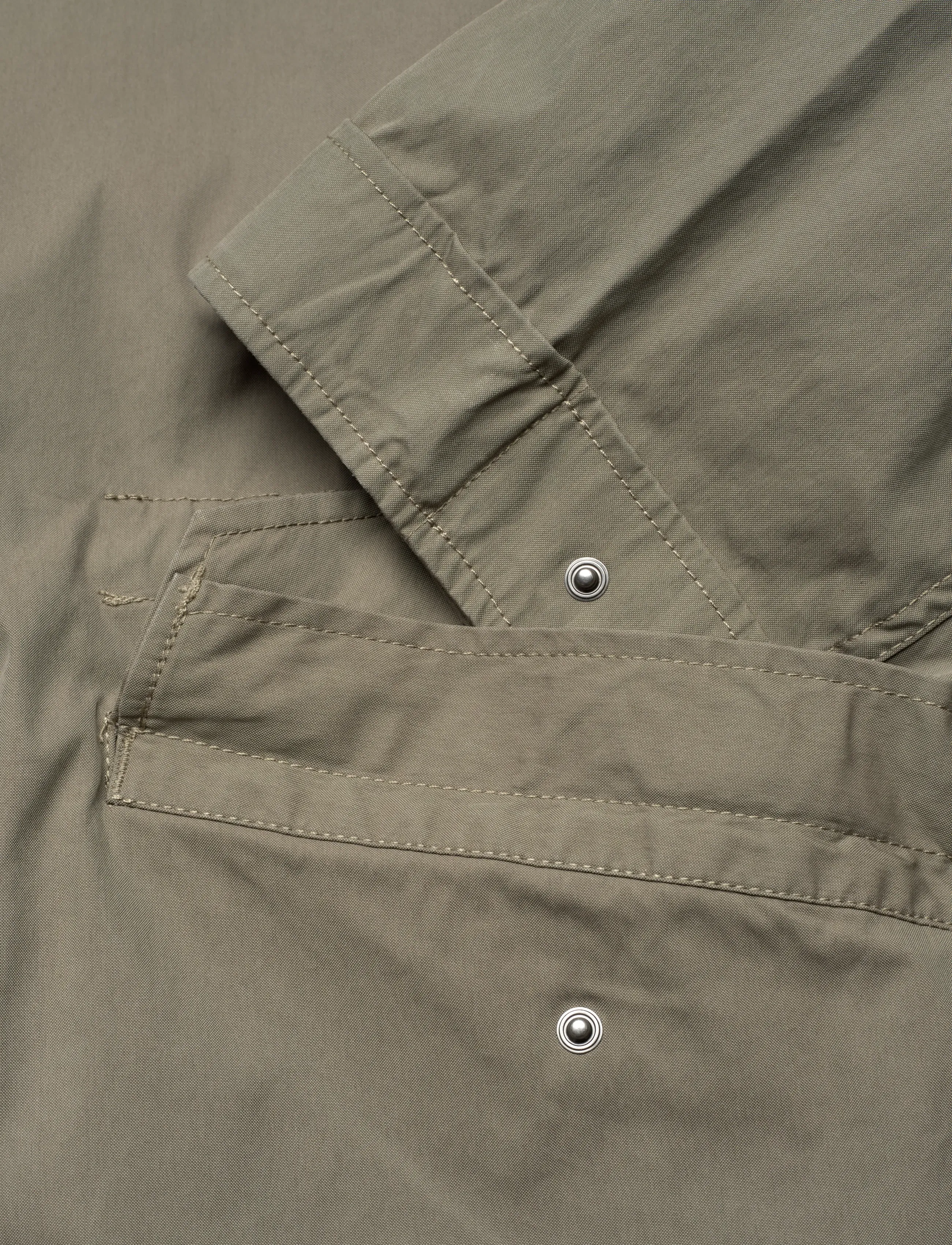Weekday - Oversized Funnel-Neck Canvas Parka - parka's - washed khaki green - 3