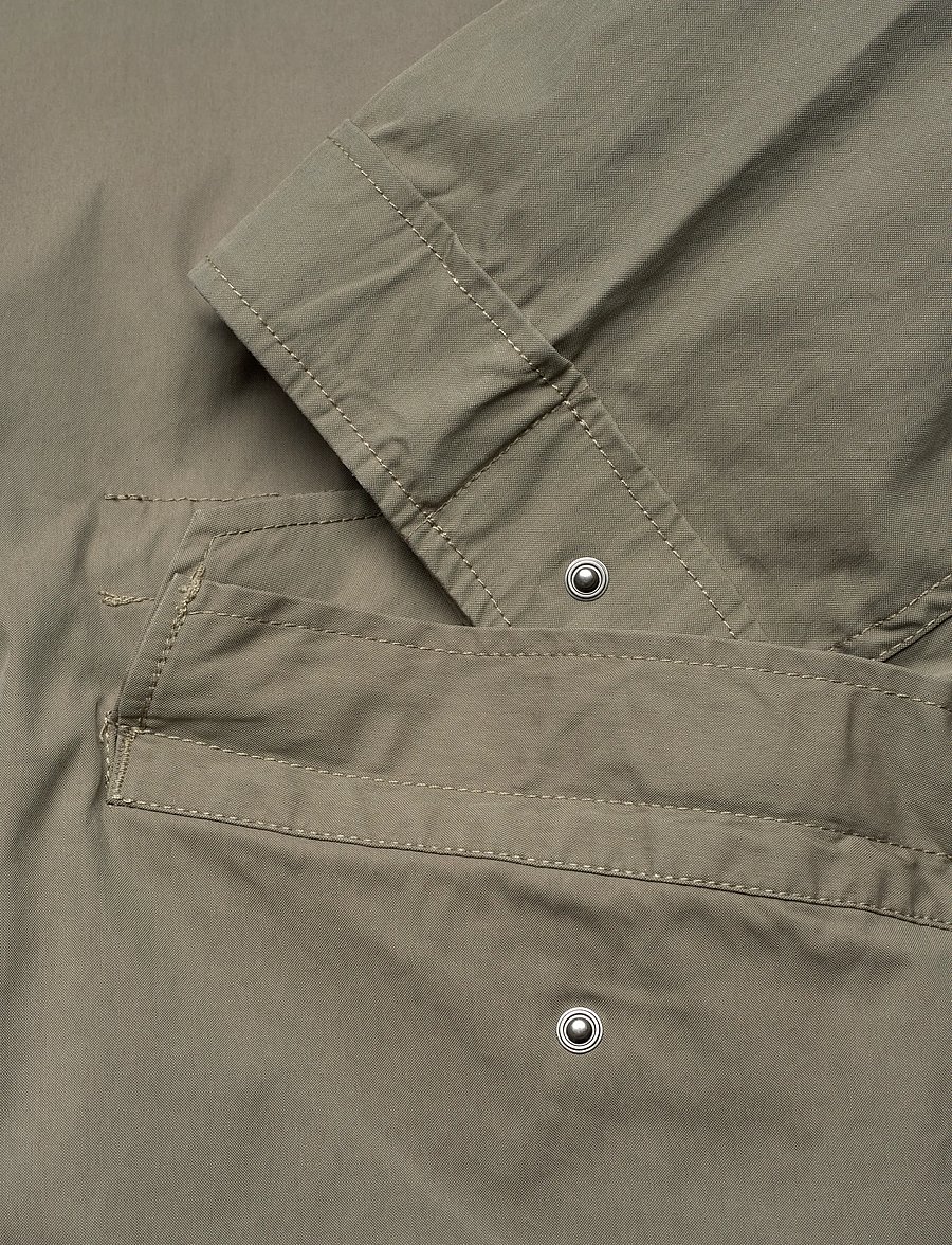 Weekday - Oversized Funnel-Neck Canvas Parka - parkad - washed khaki green - 3