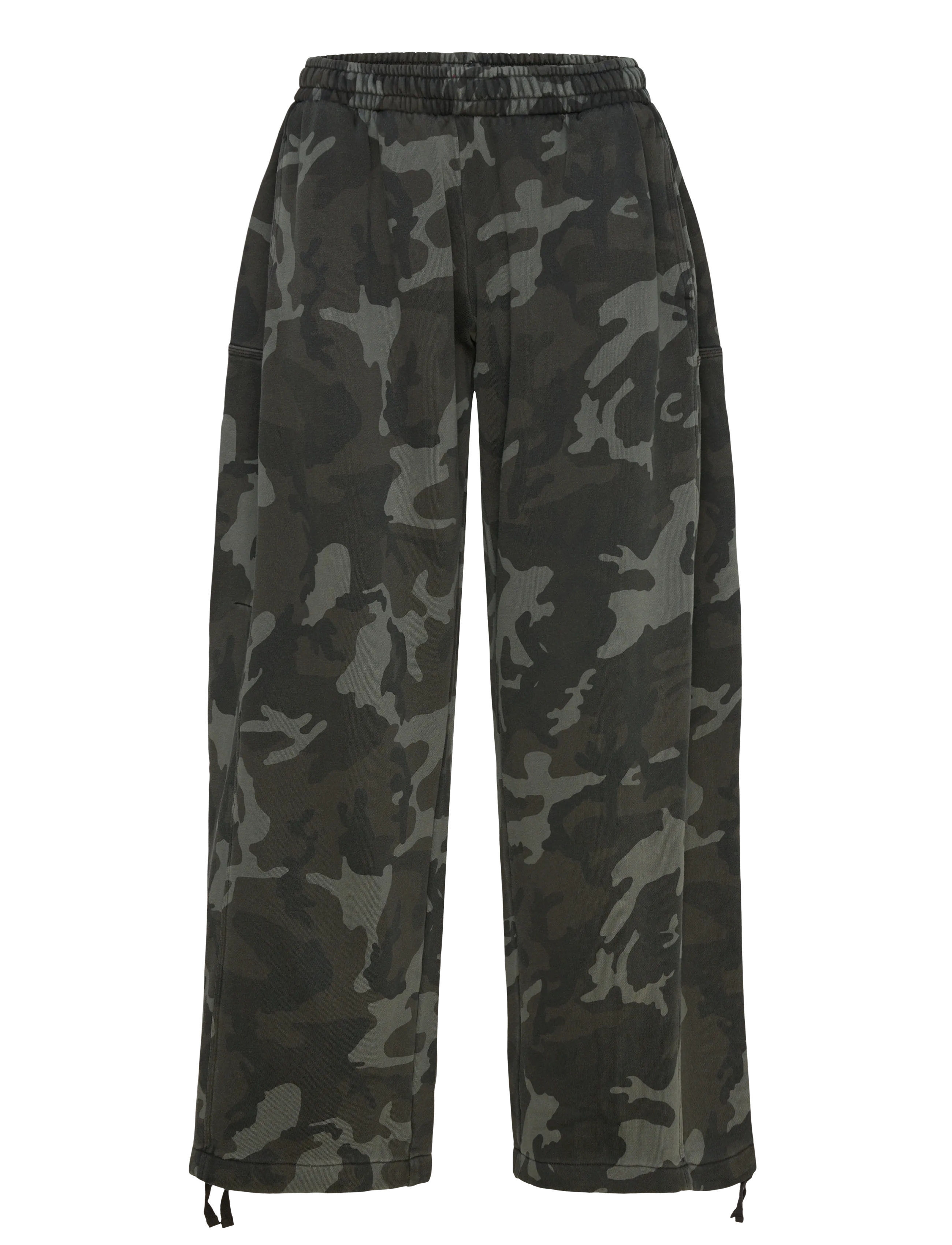 Weekday Loose Printed Cotton Terry Sweatpants, L, Unterteile, Khakigrün - Frauen