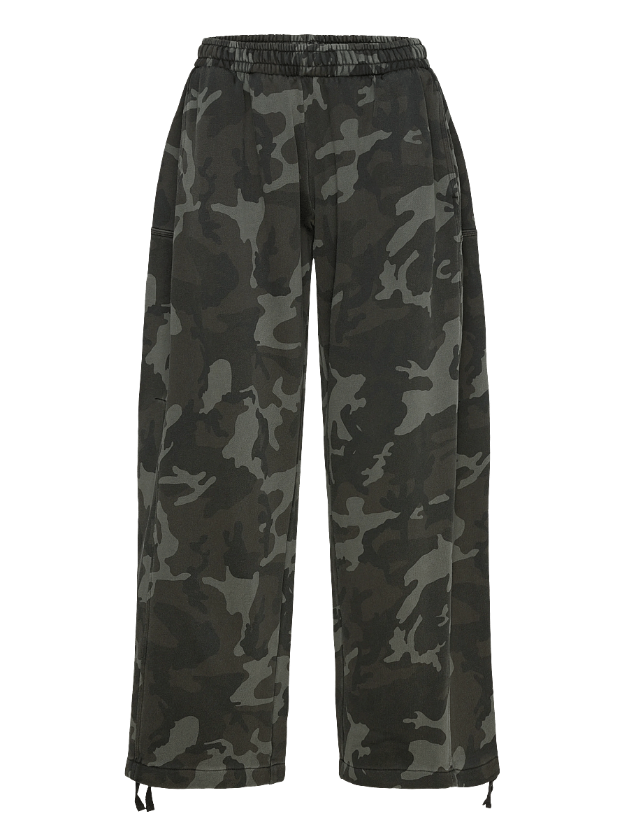 Weekday - Loose Printed Cotton Terry Sweatpants - moetrendid - camo - 1