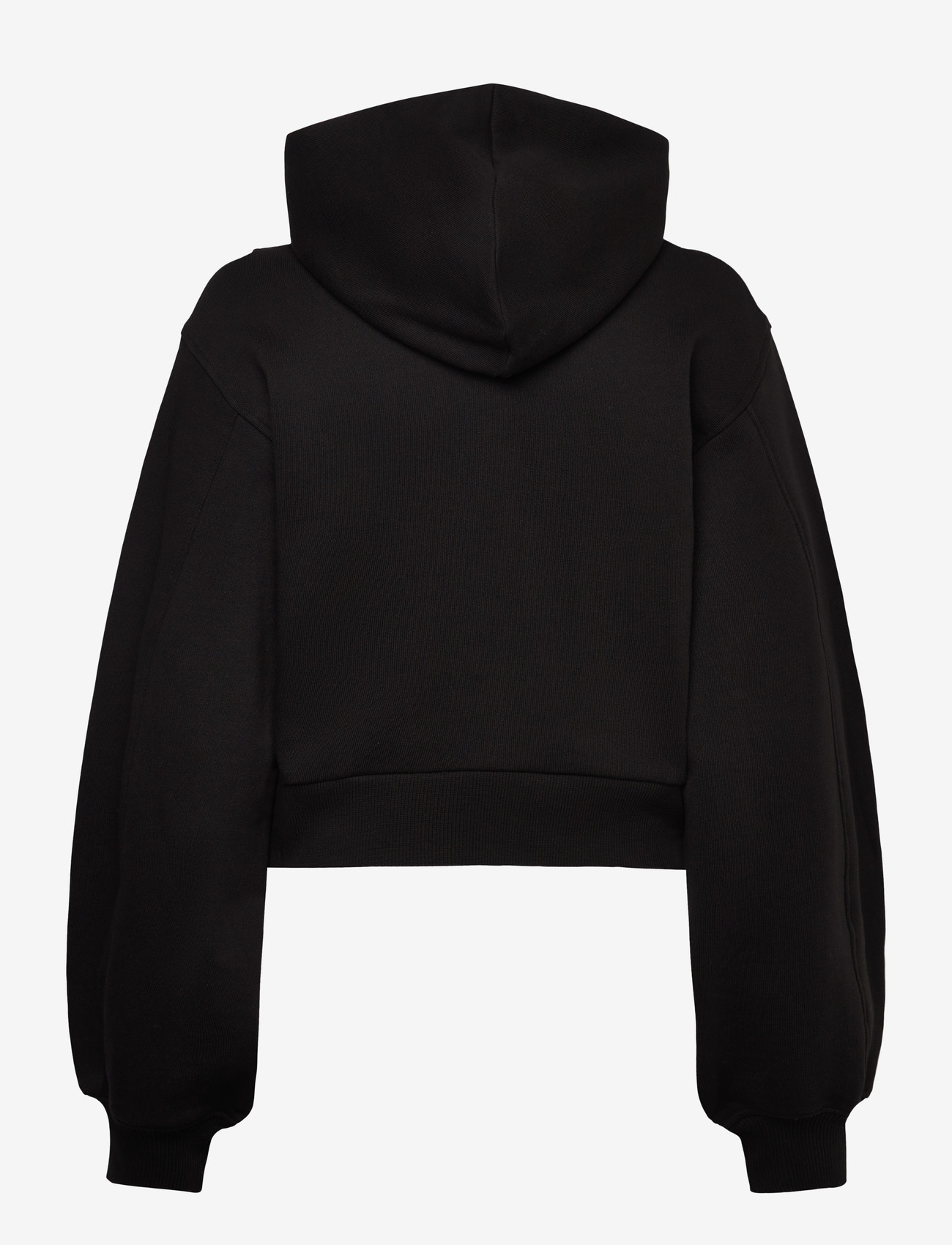 Weekday - Cropped Asymmetric Zip Hoodie - hættetrøjer - black - 1