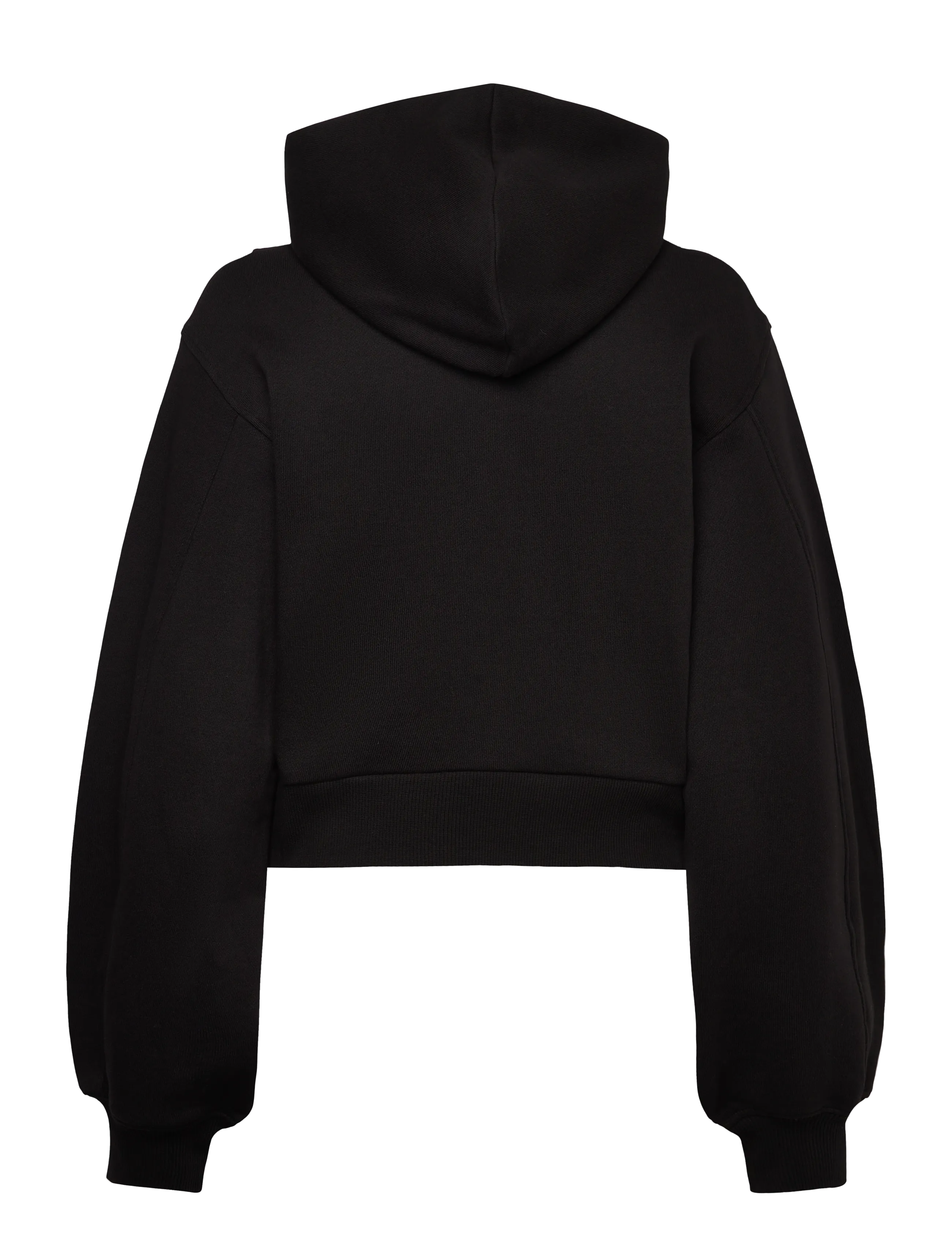 Weekday - Cropped Asymmetric Zip Hoodie - black - 1