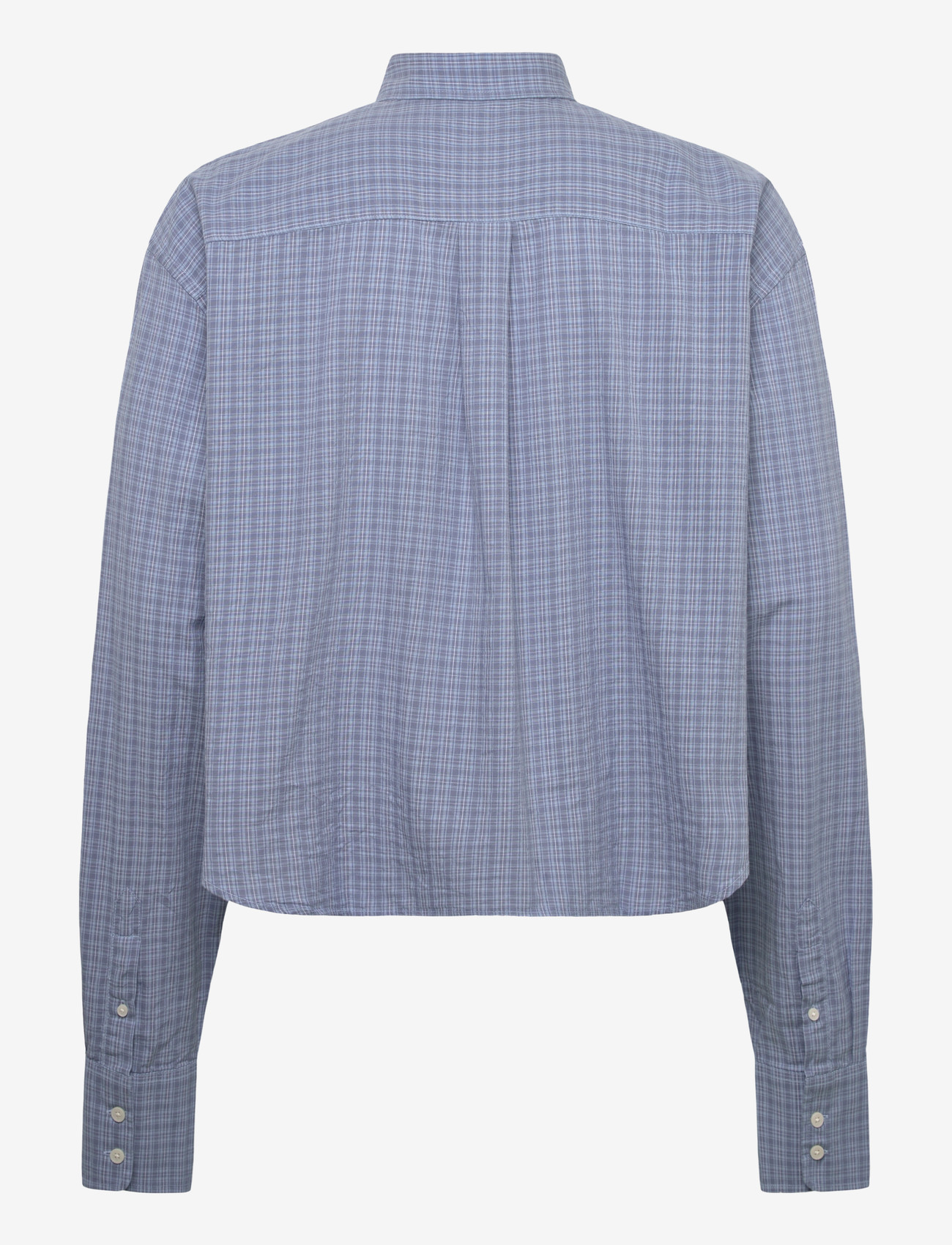 Weekday - Loose Cotton Shirt - ternede skjorter - blue check - 1