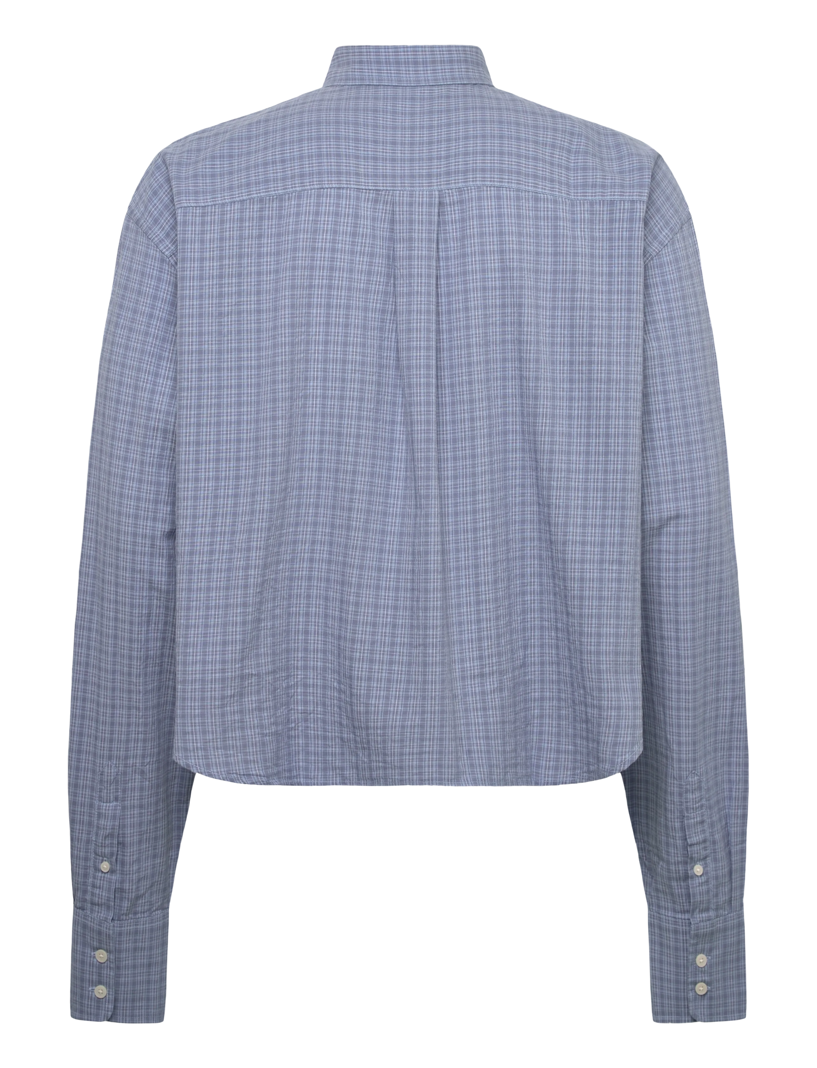Weekday - Loose Cotton Shirt - checkered shirts - blue check - 1
