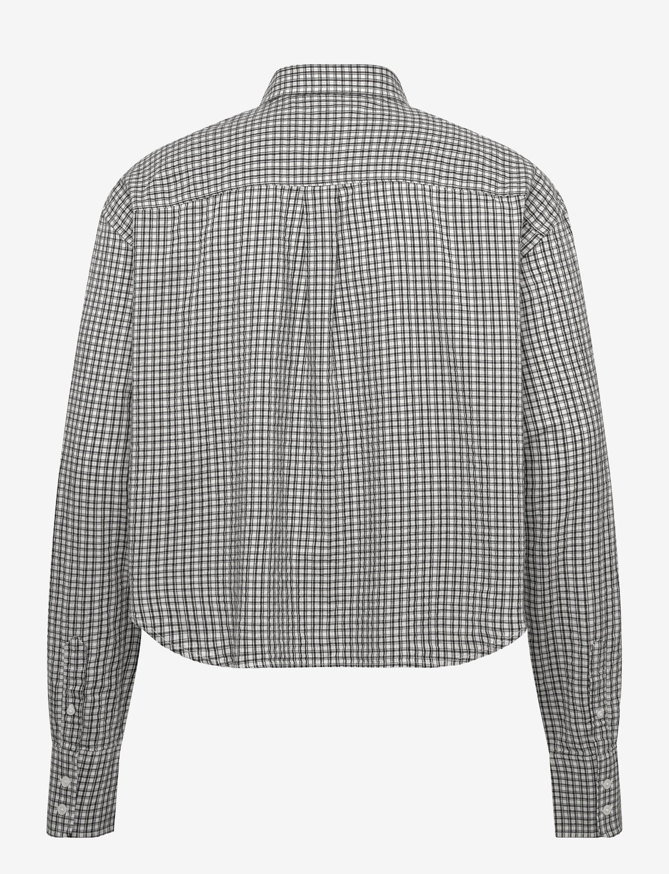 Weekday - Loose Cotton Shirt - ternede skjorter - white check - 1