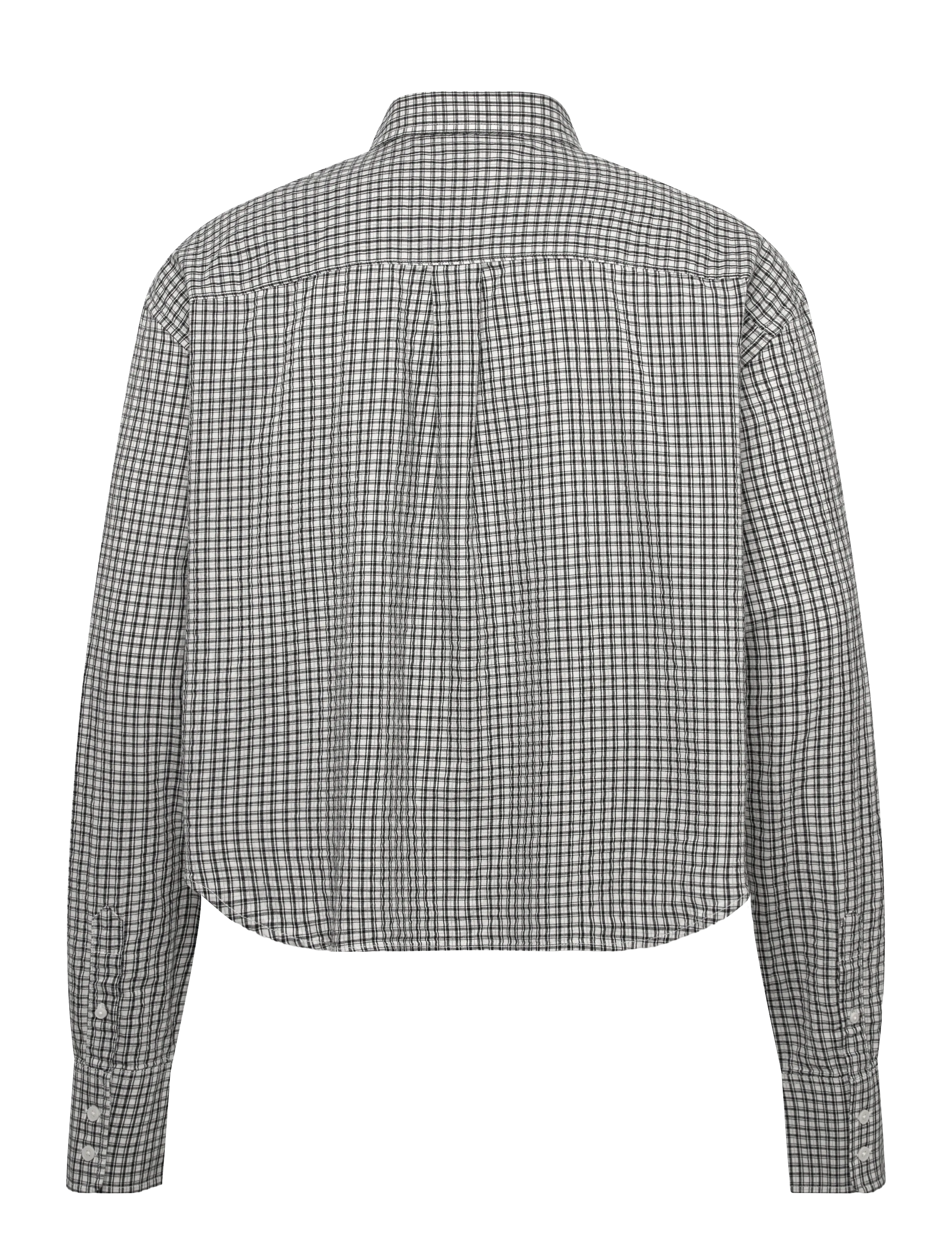 Weekday - Loose Cotton Shirt - rutiga skjortor - white check - 1