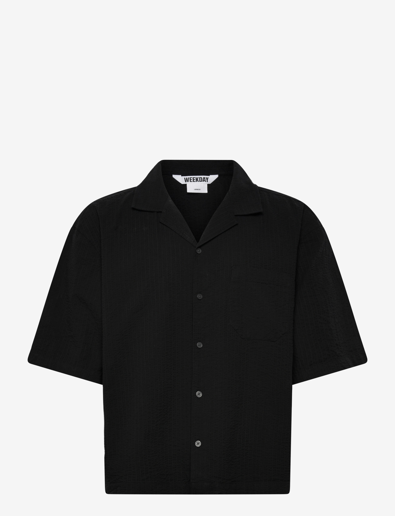 Weekday - Oversized Resort Short-Sleeve Shirt - short-sleeved shirts - black - 0